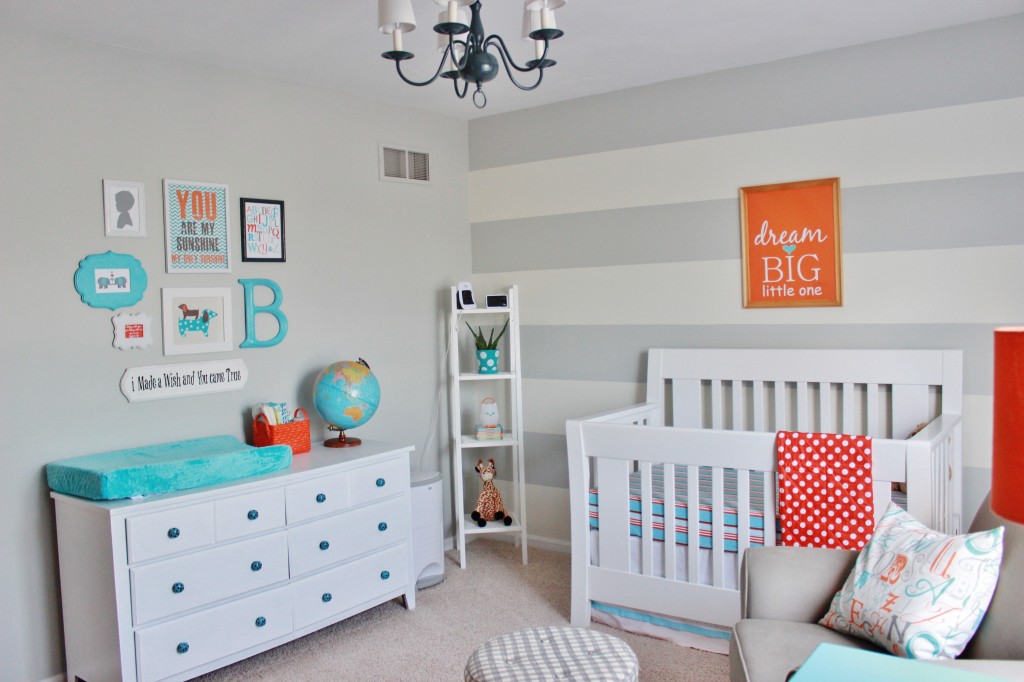 Aqua Orange And Grey Nursery Project Nursery