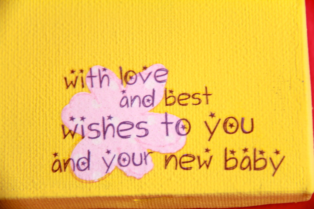 Pink and Yellow Girl Nursery Best Wishes for New Baby