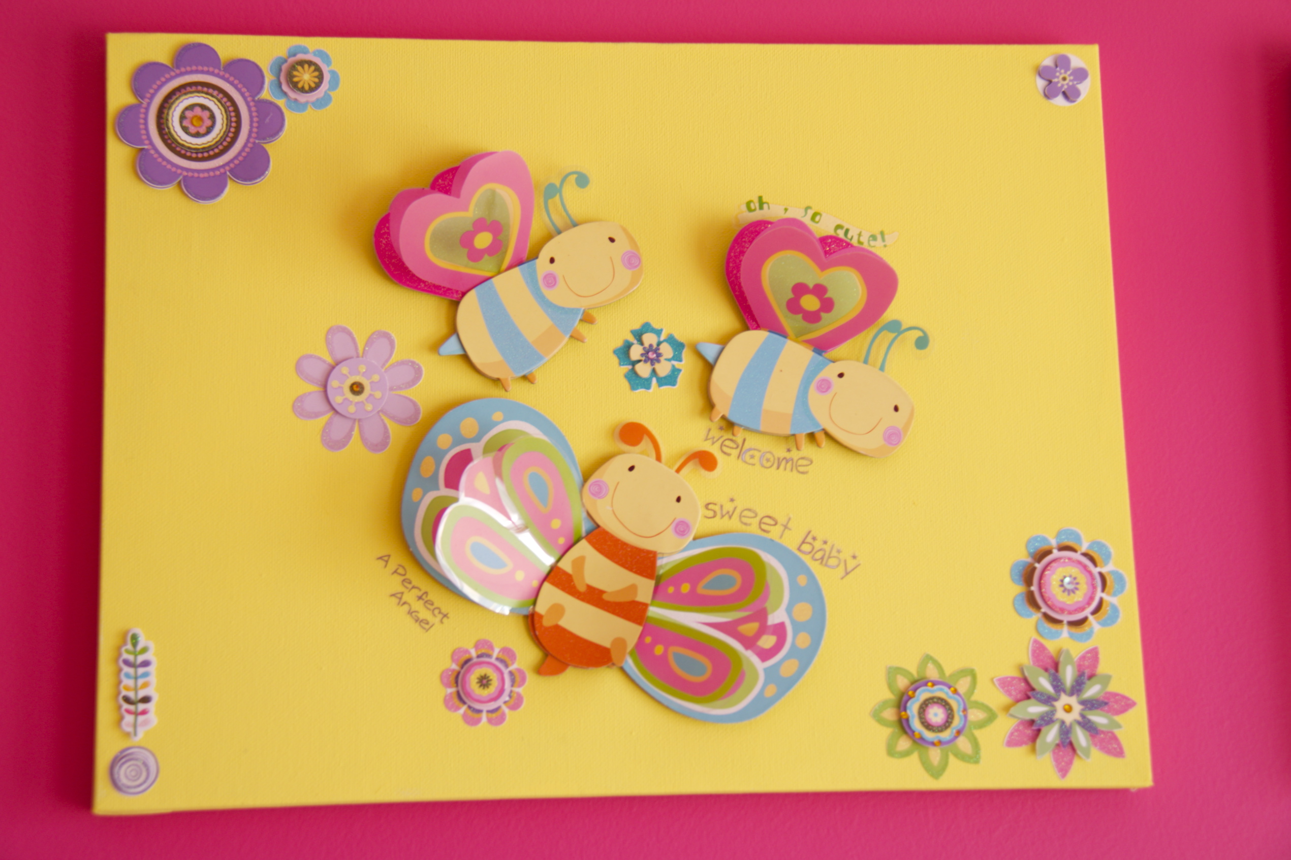 Pink and Yellow Girl Nursery Crafts