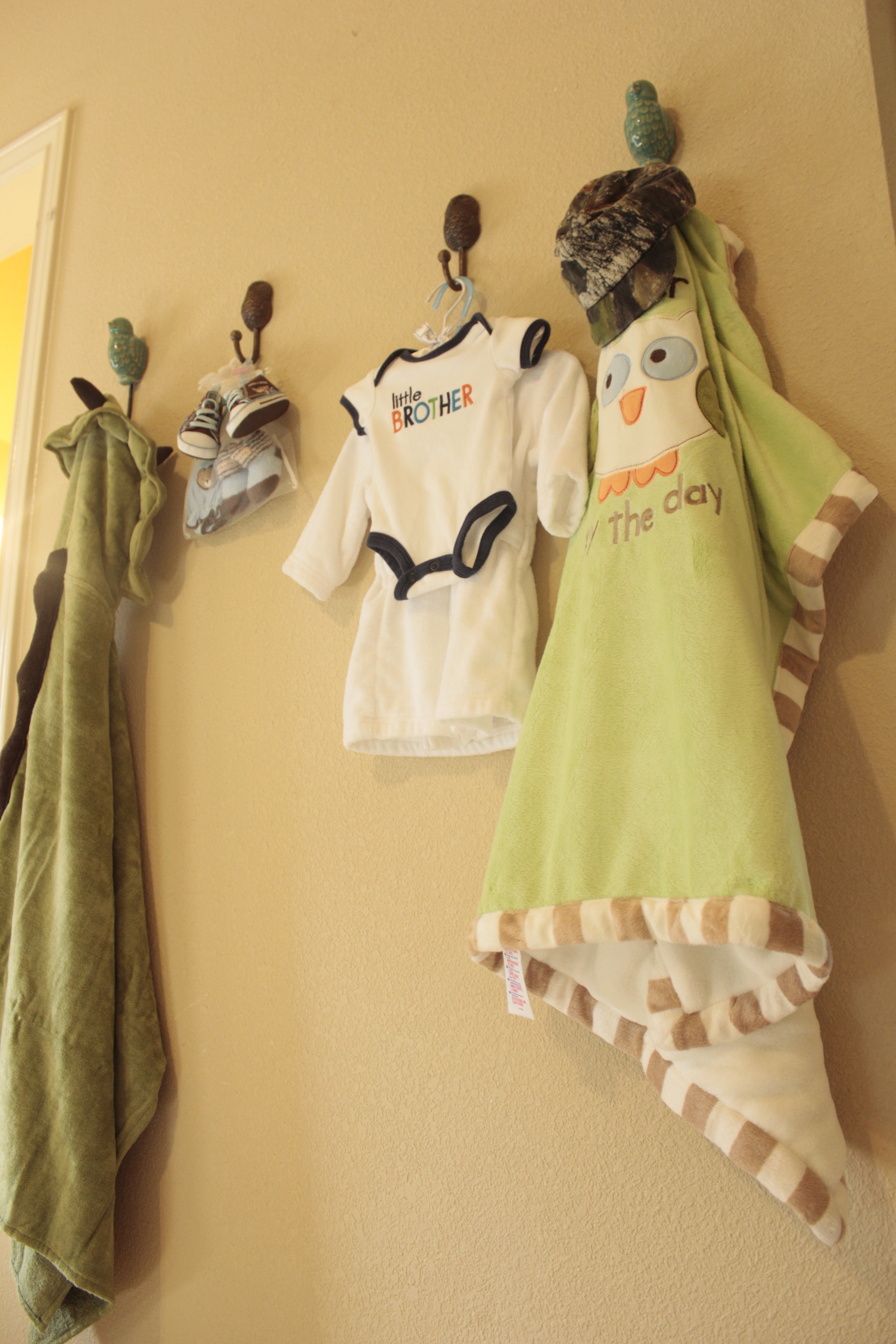 Boy Owl Nursery Clothes Hanging