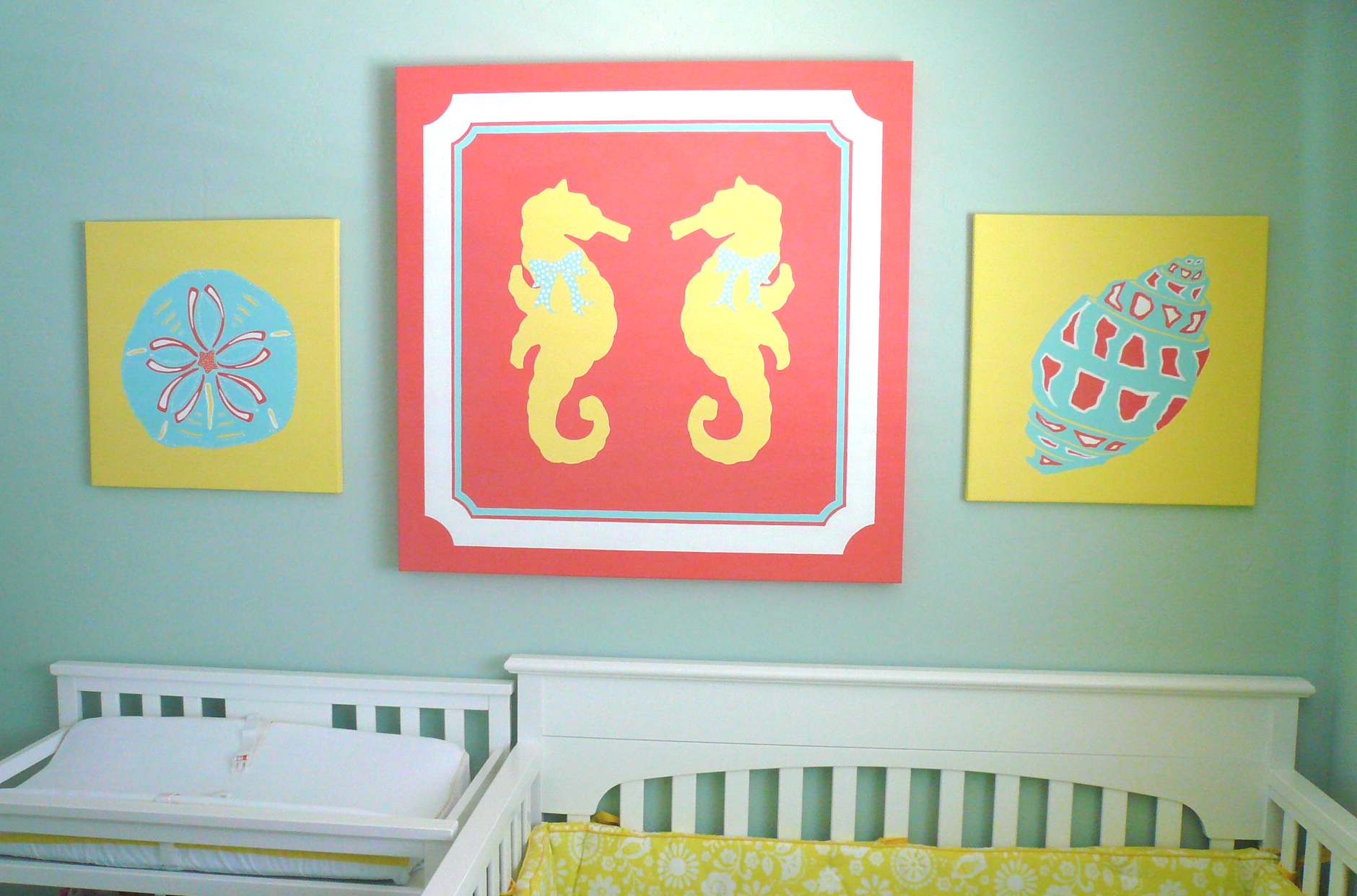 Girl Nautical Nursery Close Up of Art