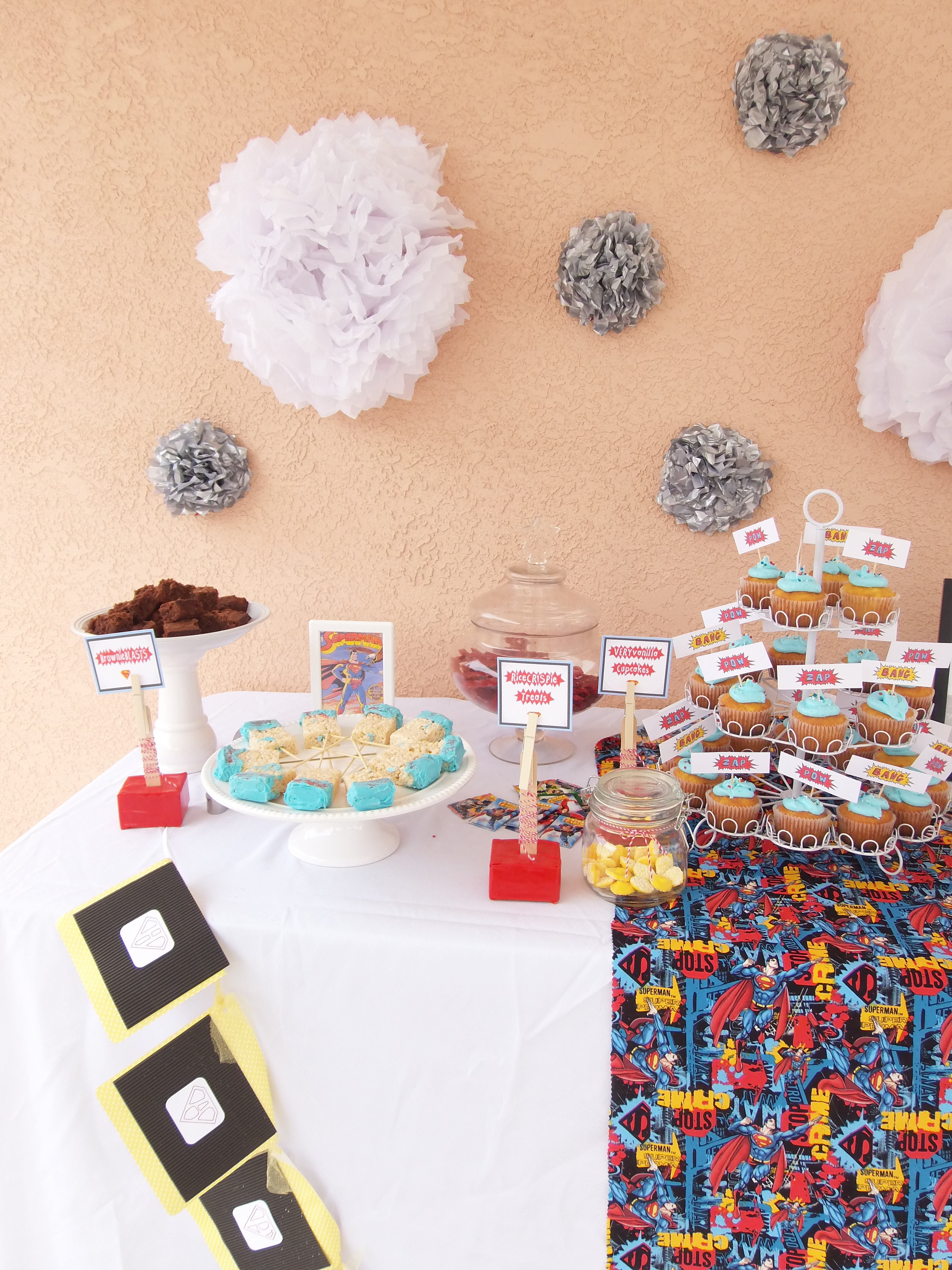 Girl Superman Hero Party Sweets Table