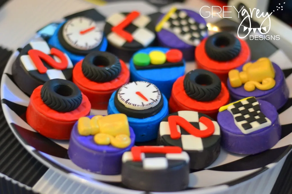 Race Car Birthday Party Decorated Cookies