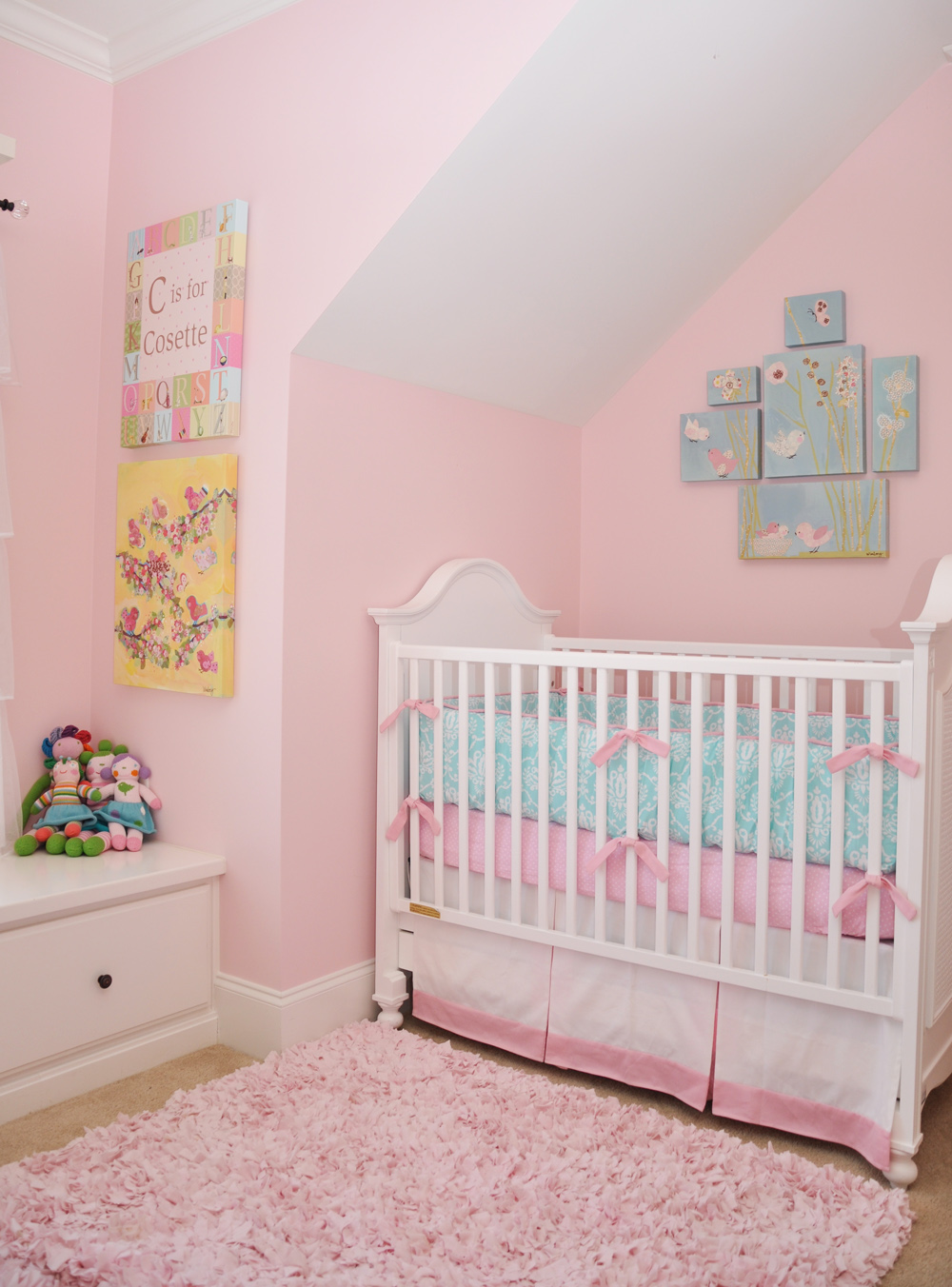 Shared Shabby Chic Nursery Pretty Pink Walls