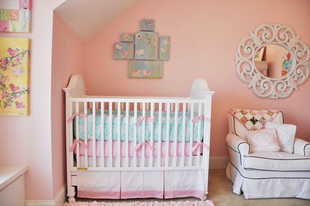 Shared Shabby Chic Nursery Crib from Front