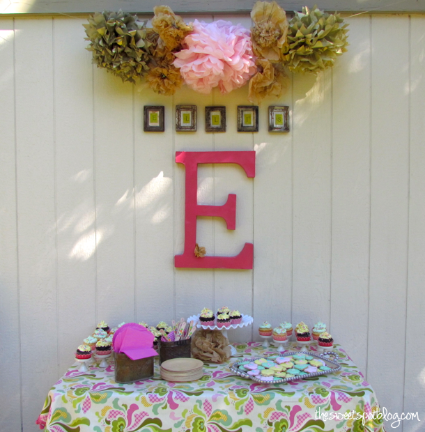 Shabby Chic First Birthday Monogrammed Wall