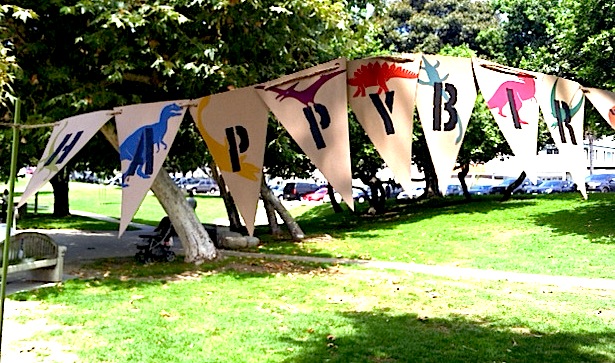 Dinosaur 1st Birthday Party Birthday Banner