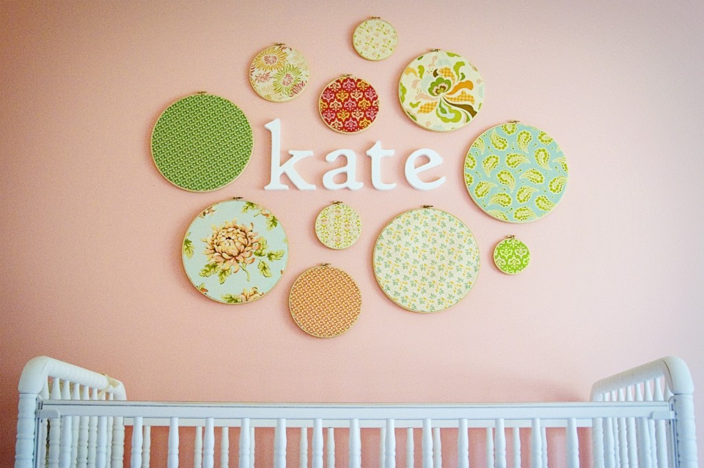 embroidery hoop wall art crib wall