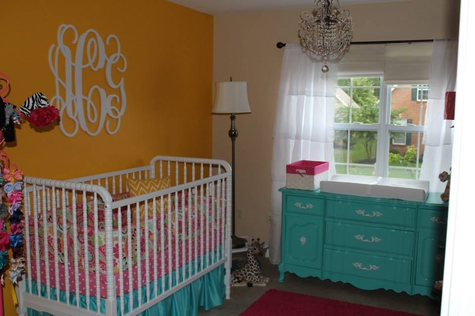 Colorful Girl Nursery Monogrammed Wall