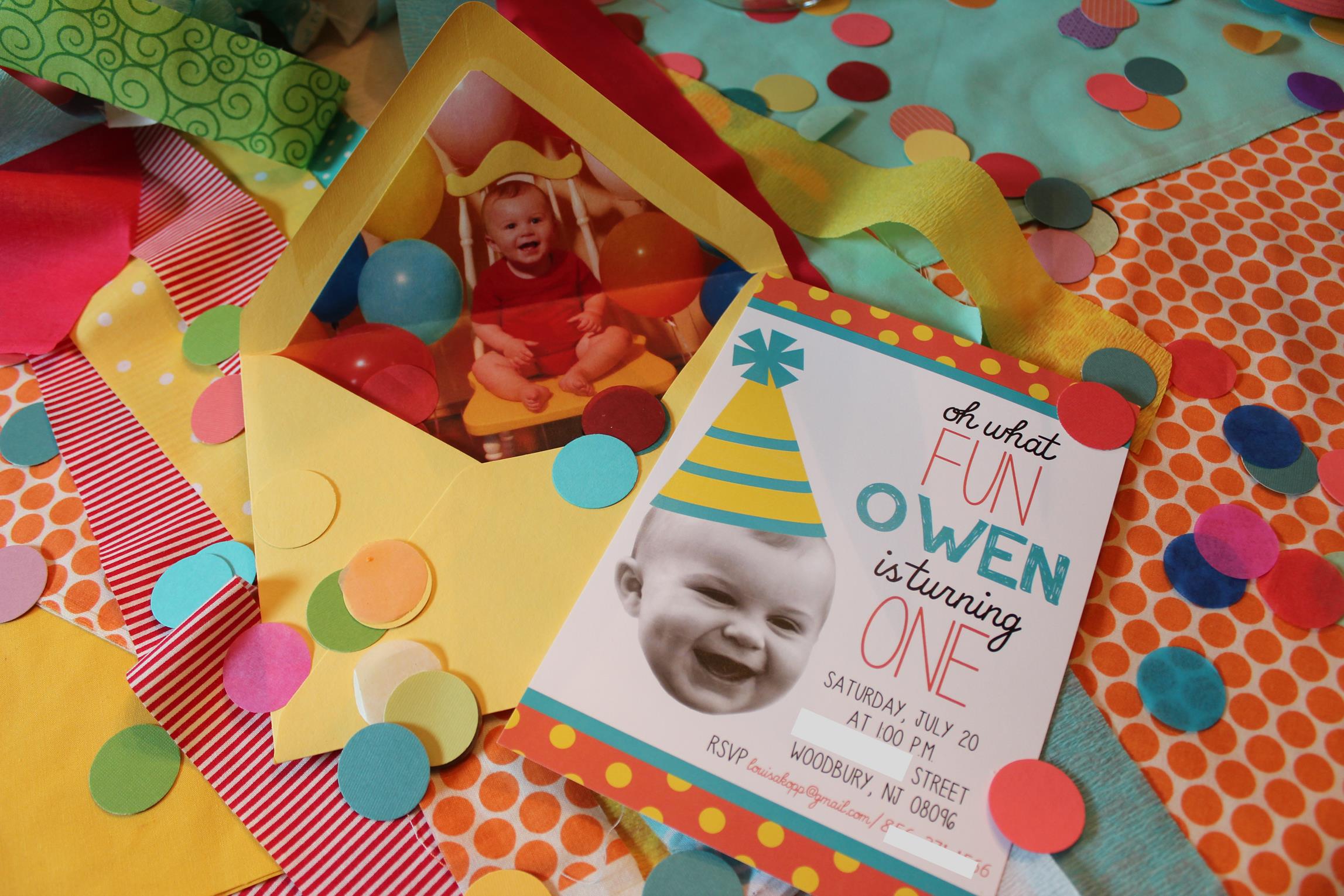 Themeless Birthday Party Invite and Envelope