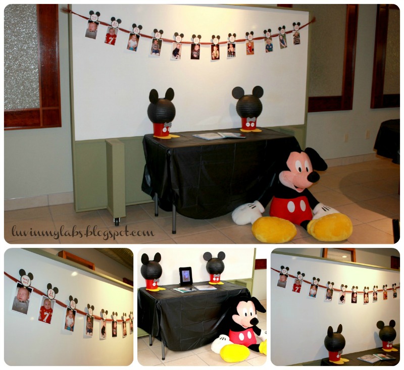 Mickey Mouse First Birthday Party Monthly Banner and Scrapbook