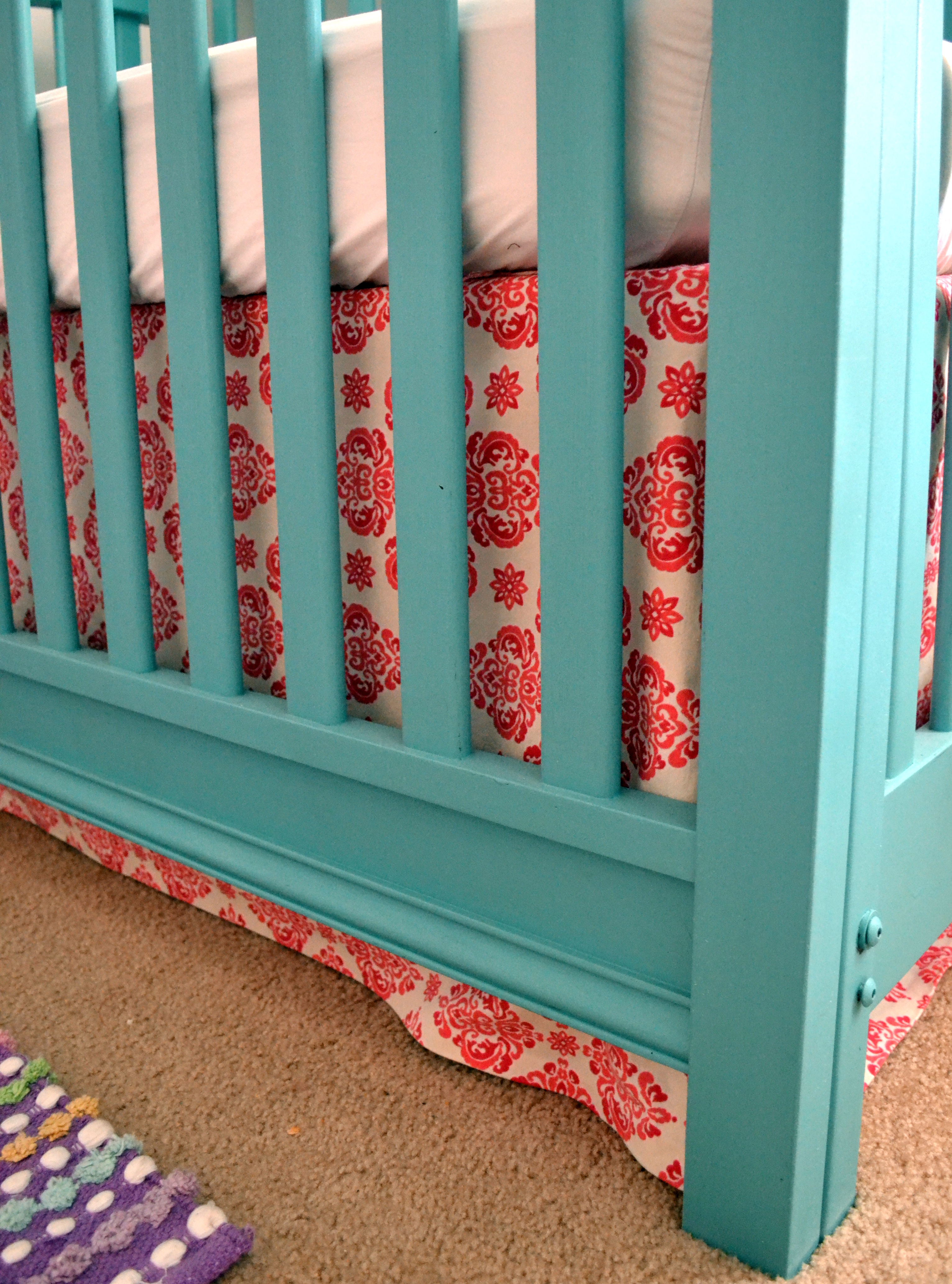 Teal and Yellow Girl Nursery Teal Crib