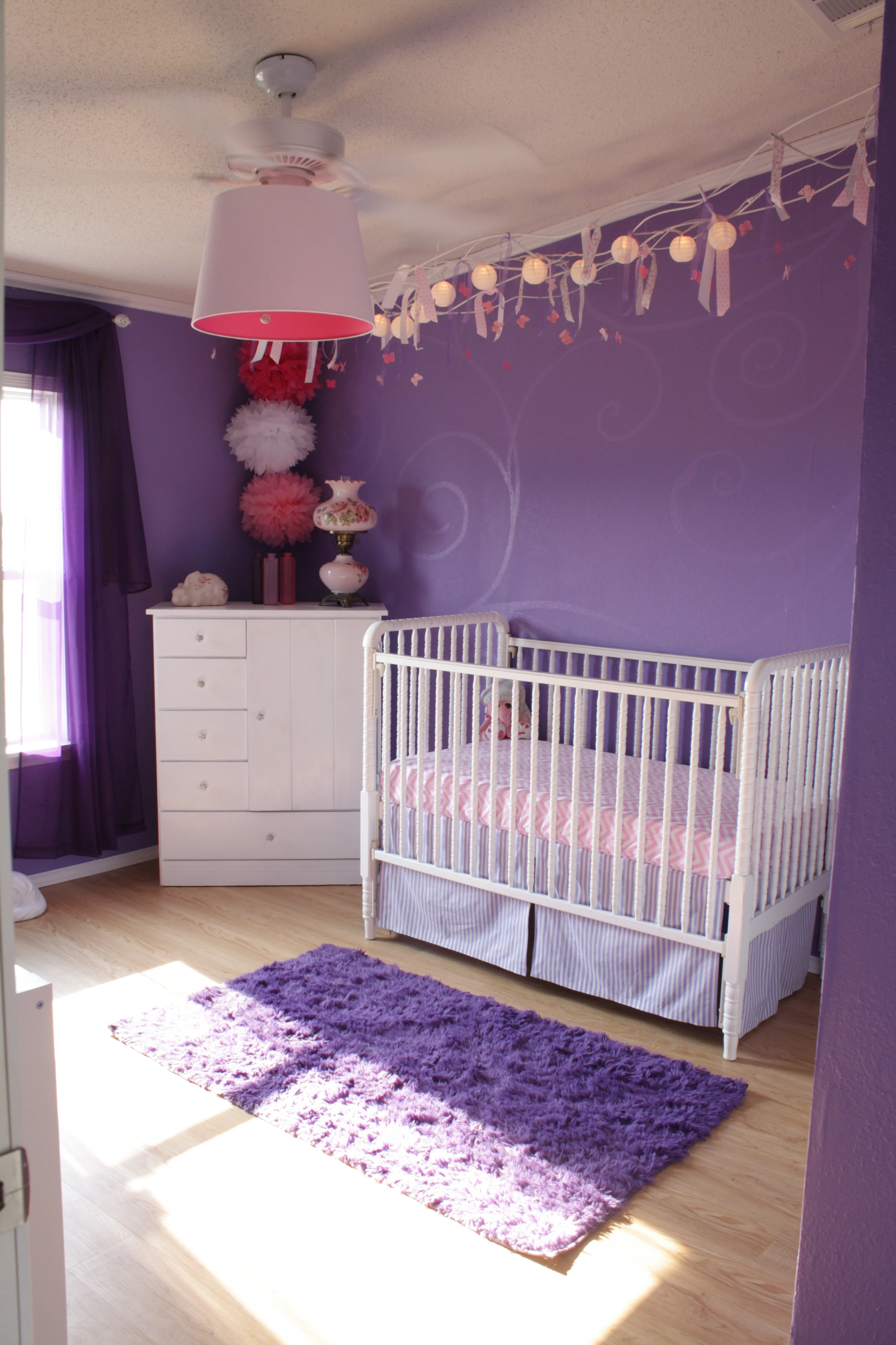 Purple Girl Nursery Room View