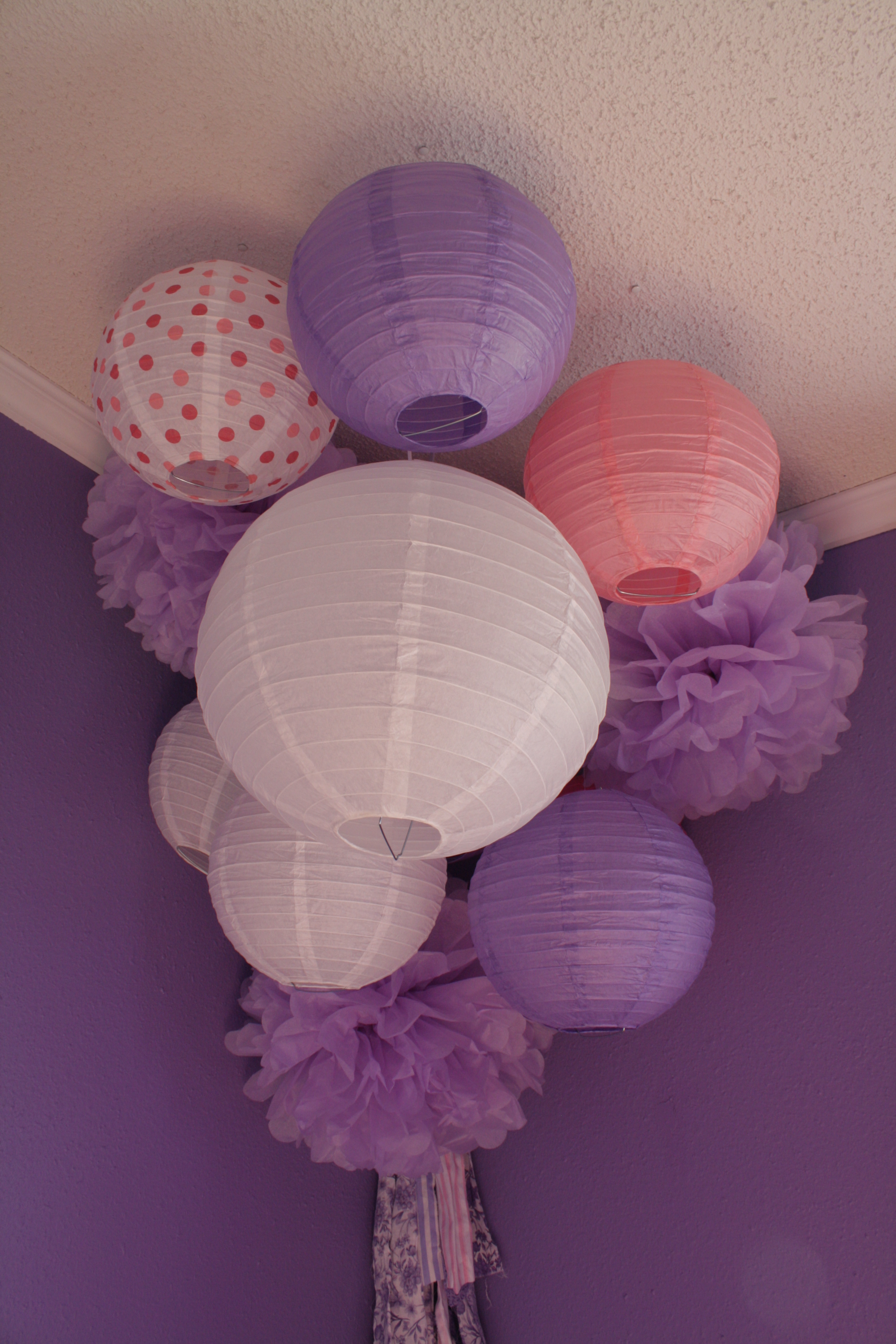Purple Girl Nursery Paper Lantern Bunch