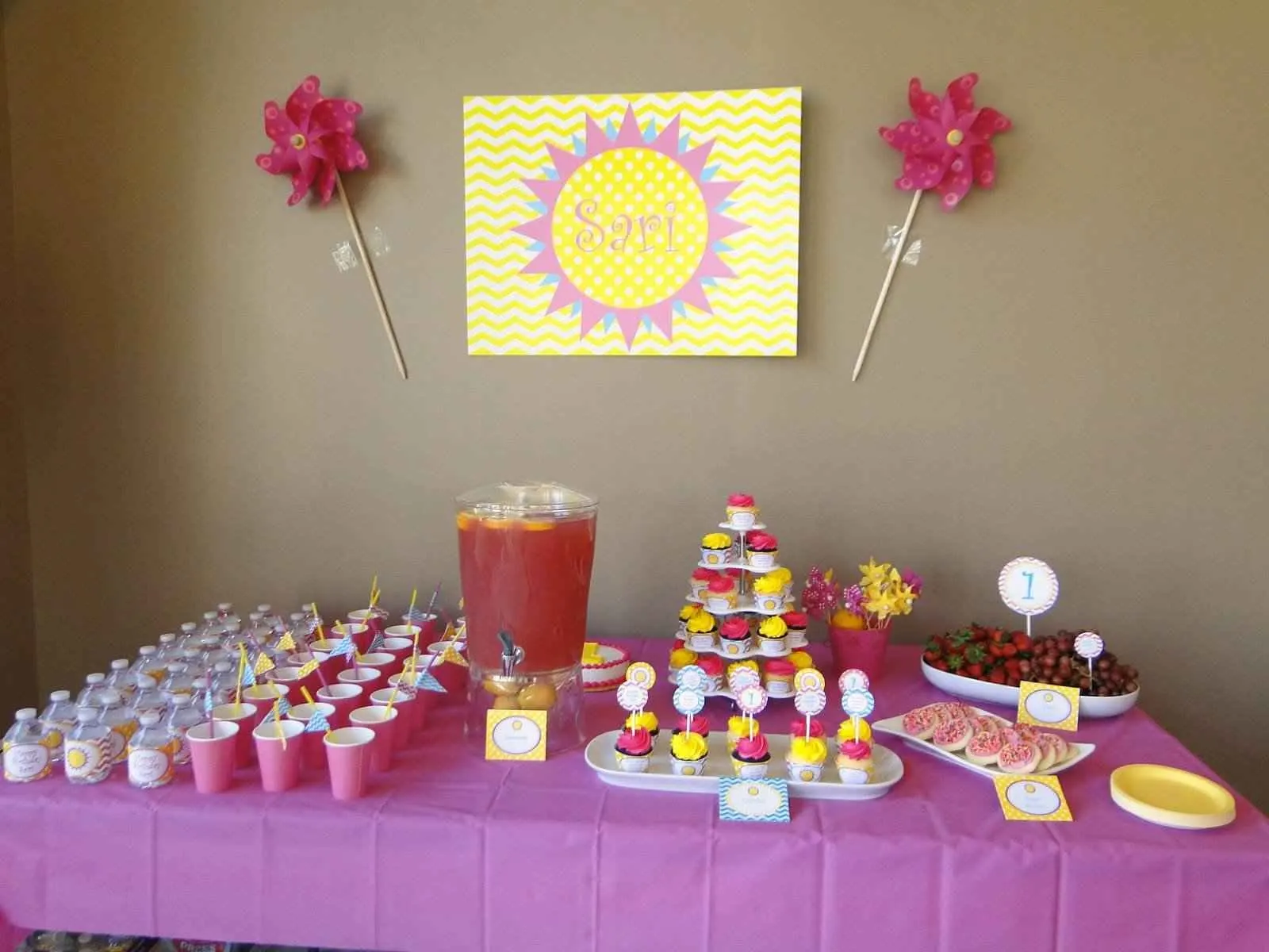 Sunshine and Lemonade Birthday Party Sweets Table