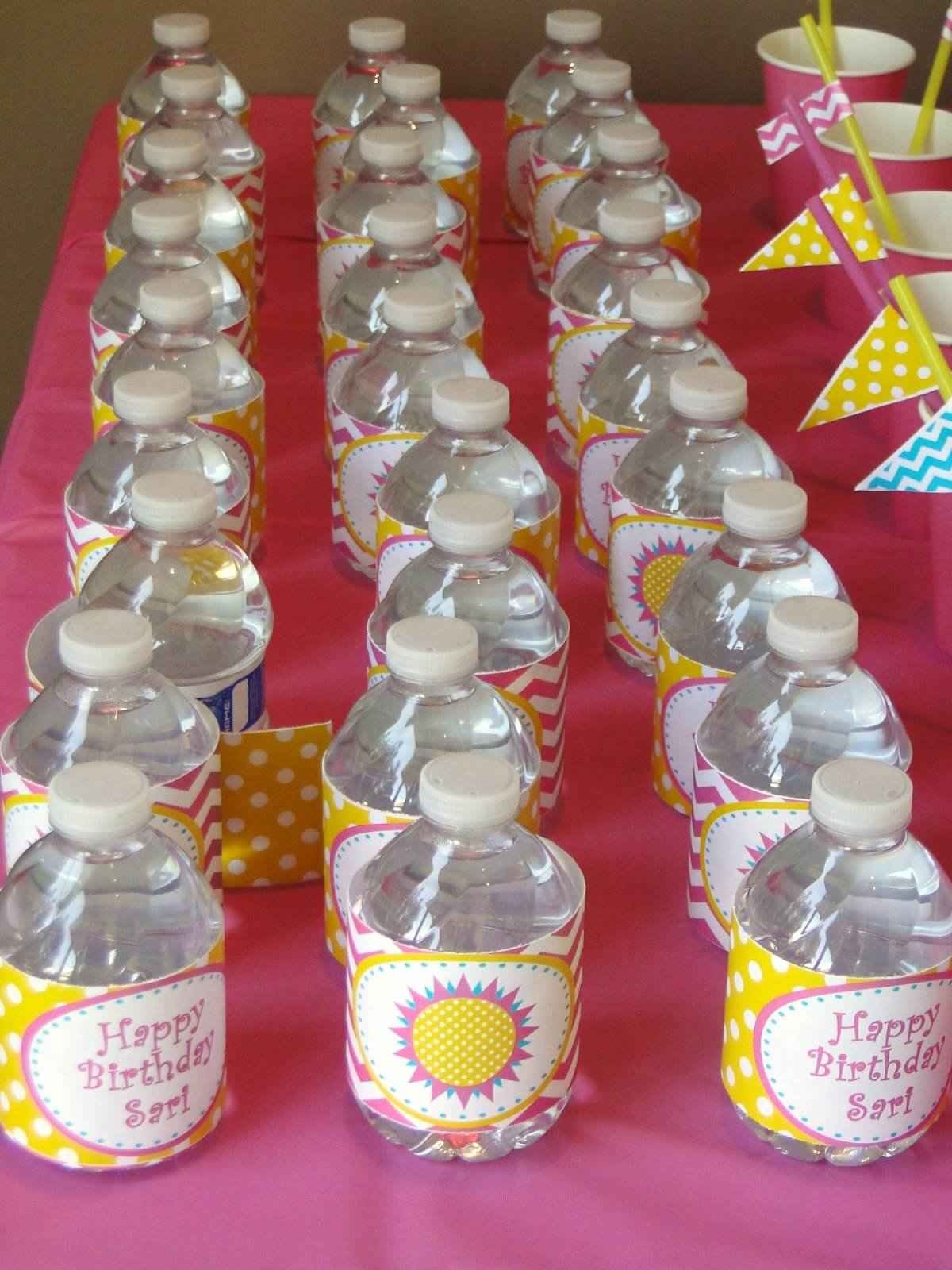 Sunshine and Lemonade Birthday Party Personalized Water Bottles