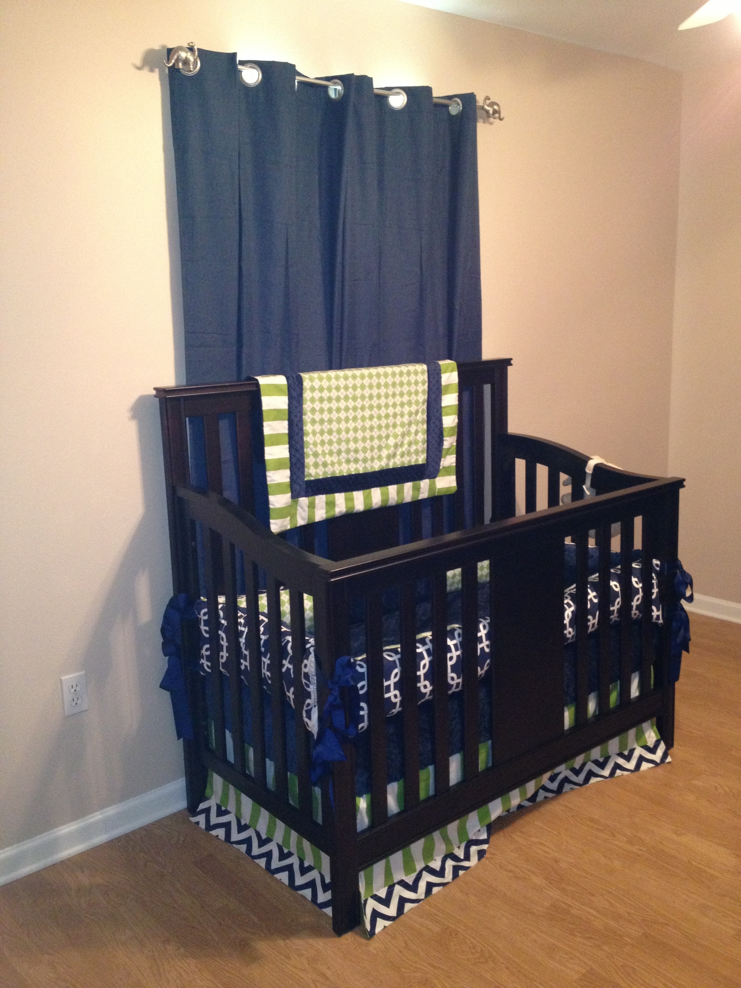 Boy Traditional Blue Nursery Crib