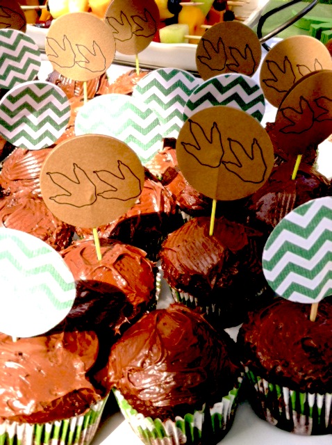 Dinosaur 1st Birthday Party Cupcake Toppers