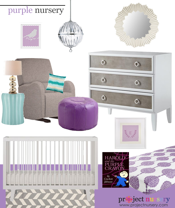 Purple Nursery Design Board