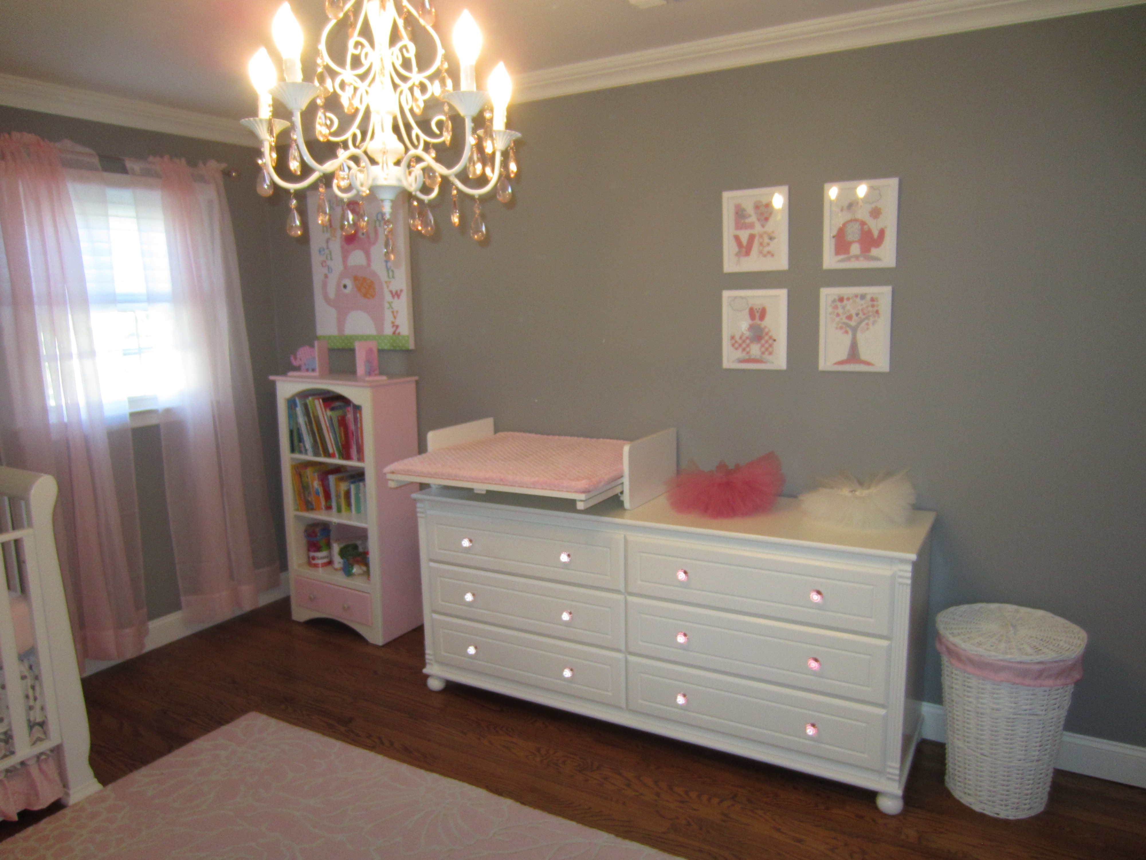 Pink and Gray Classic Nursery Changer