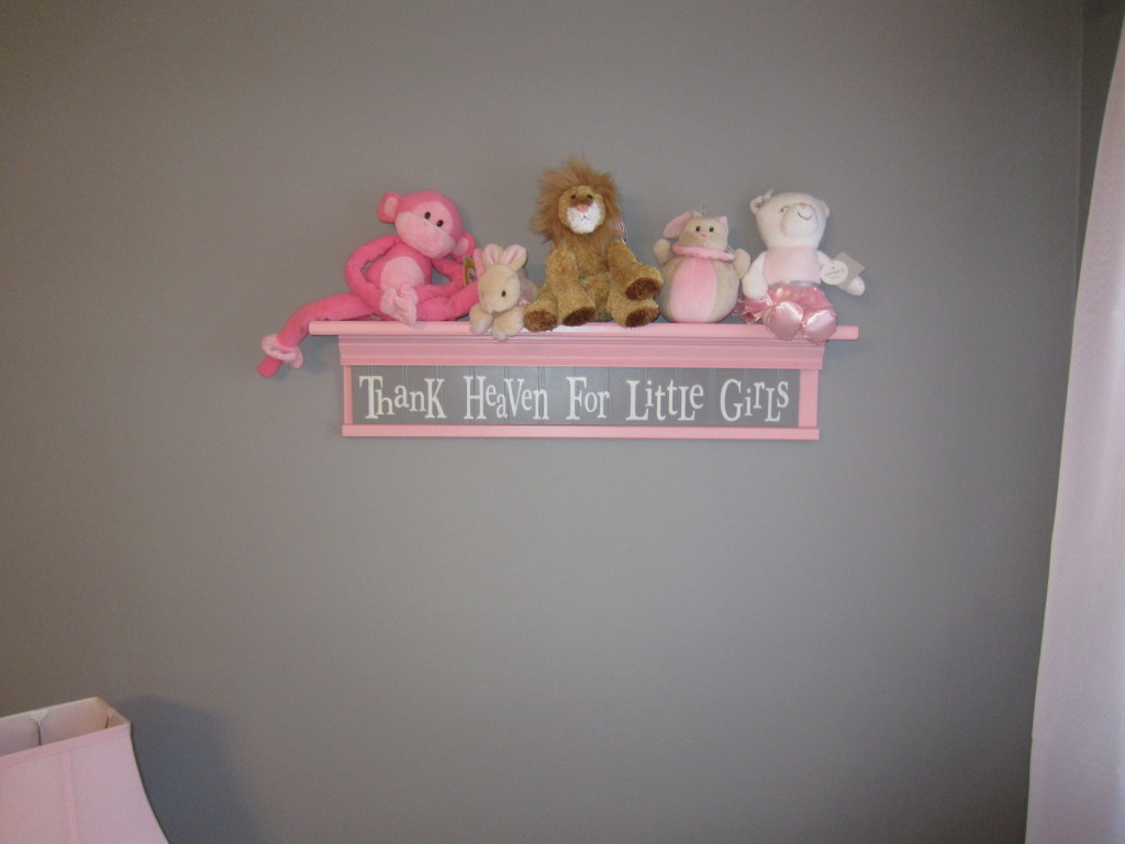 Pink and Gray Classic Nursery Book Ledge