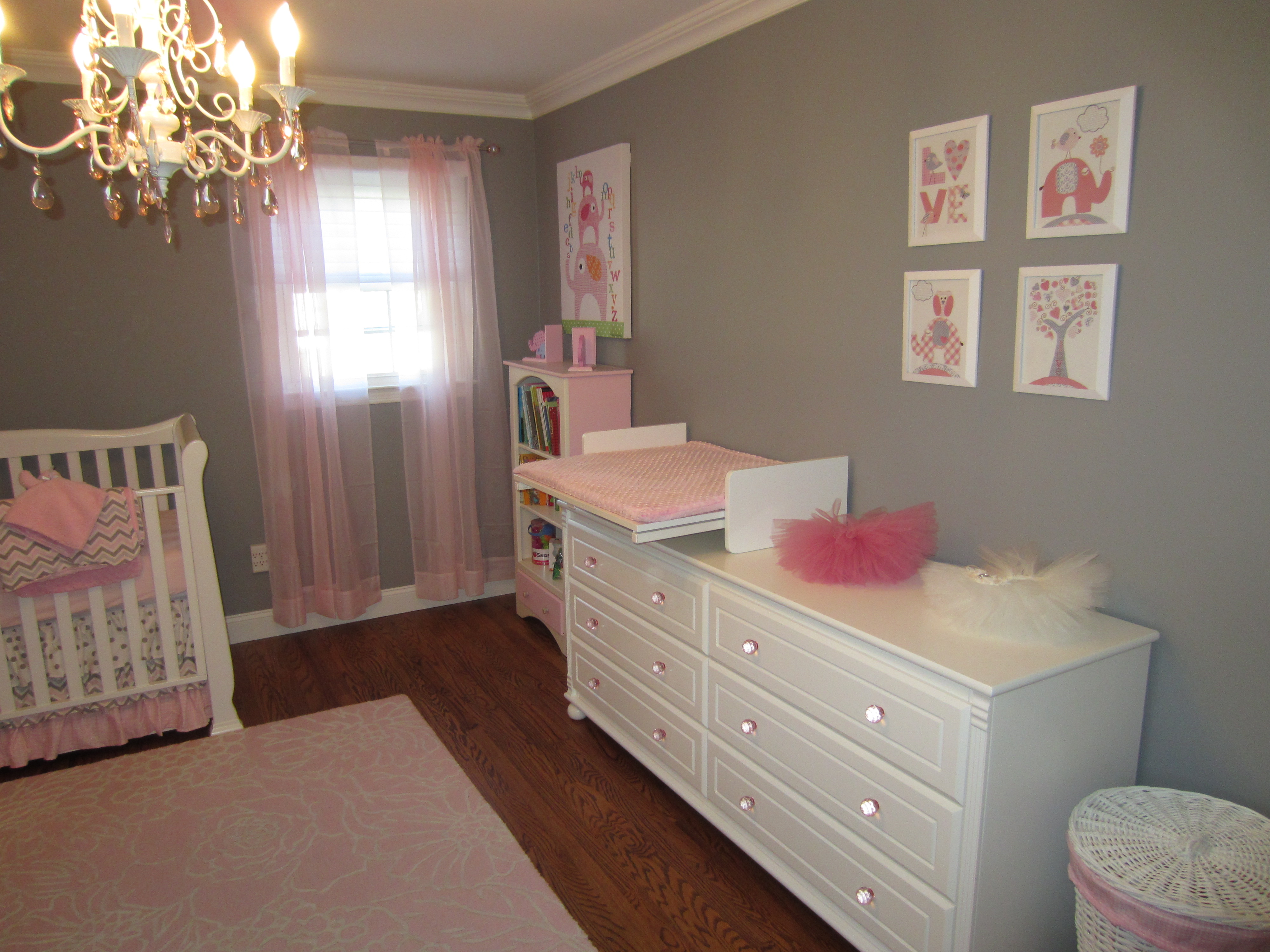 Pink and Gray Classic Nursery Changer