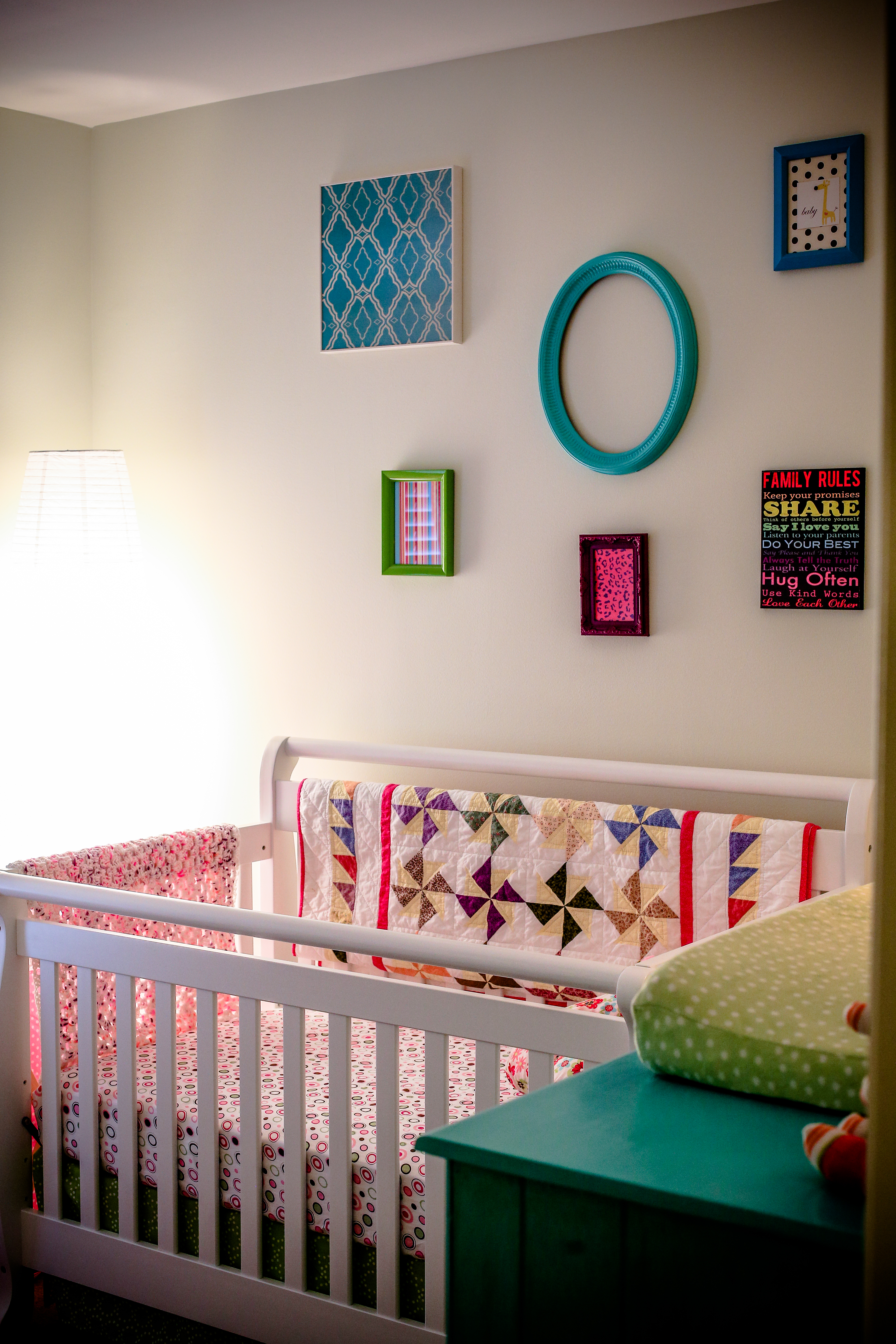 Baby Girl Bright and Cheerful Nursery Gallery Wall