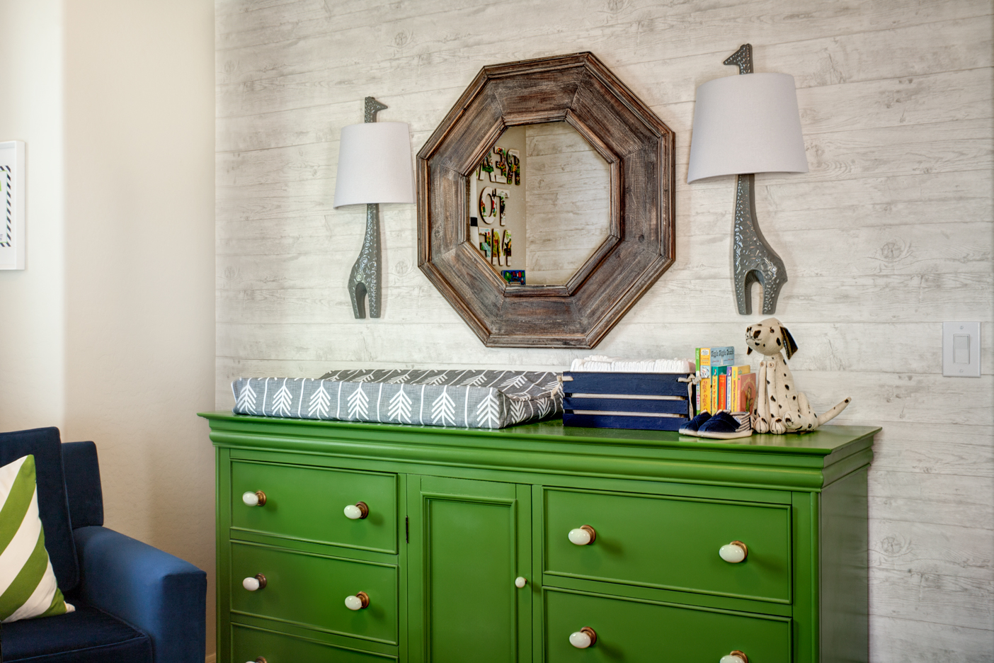 Green and Blue Layered Patterns Green Dresser