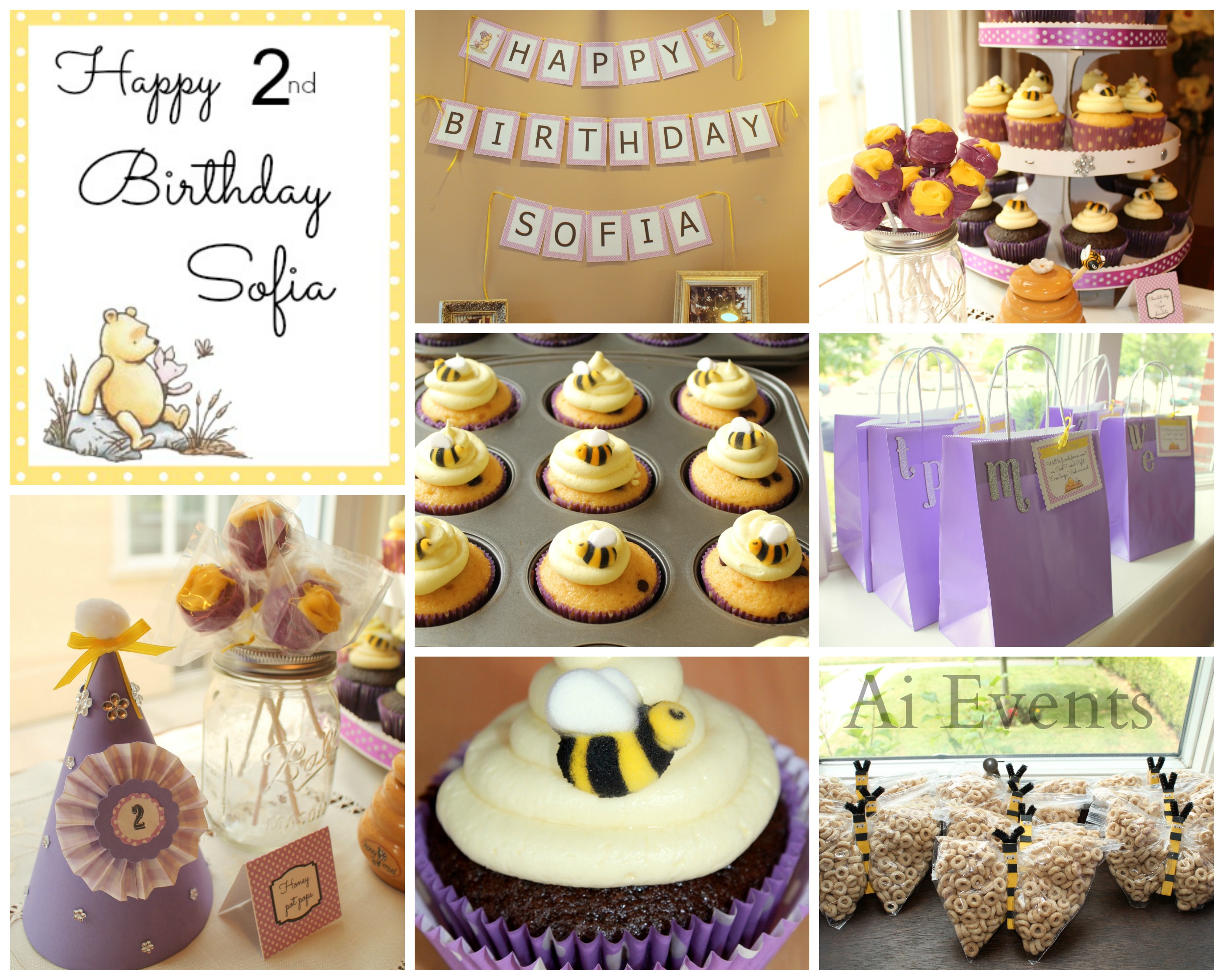 Winnie the Pooh Birthday Party Collage