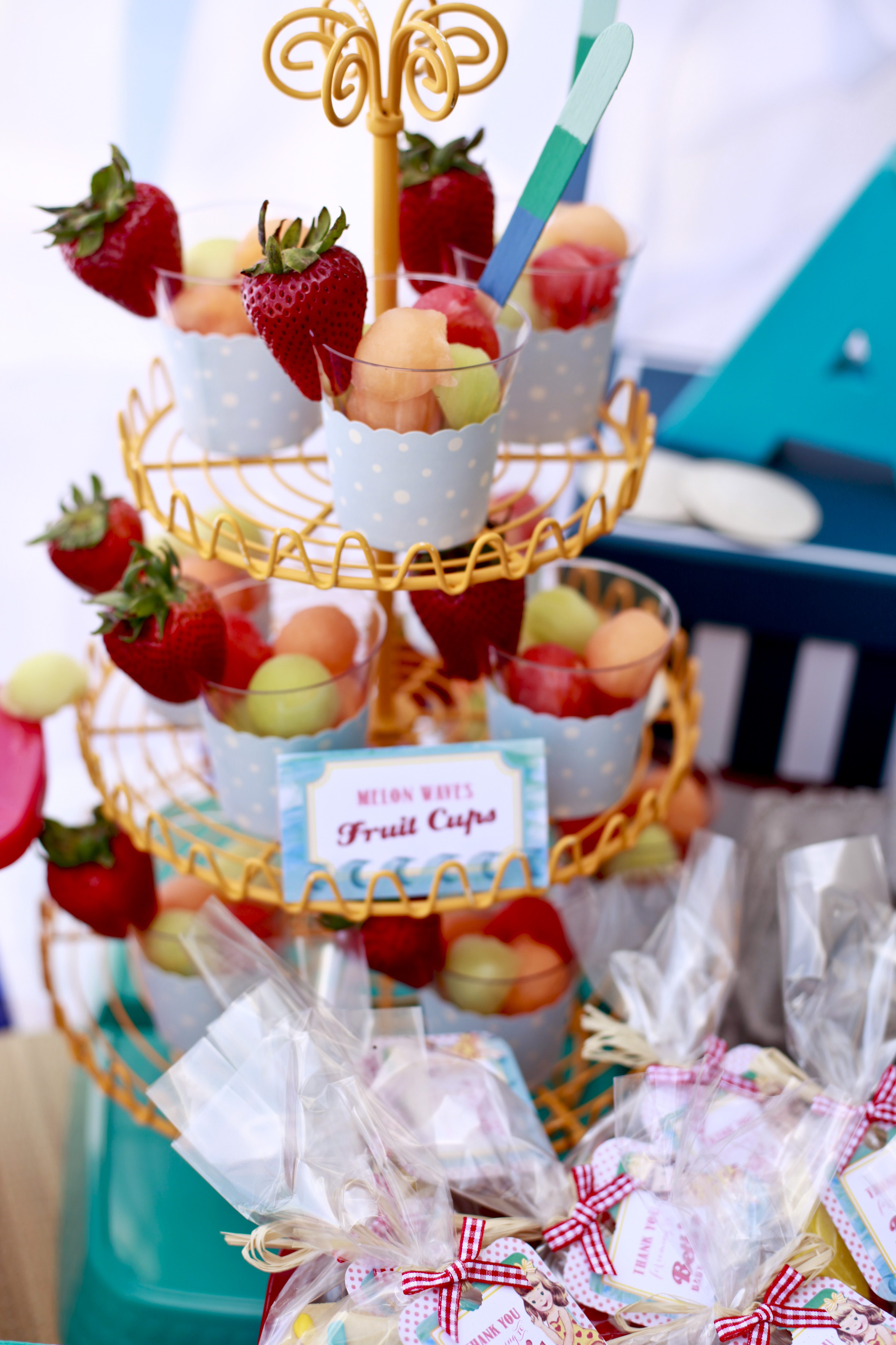 Vintage Beach Baby Shower Fruit Salad