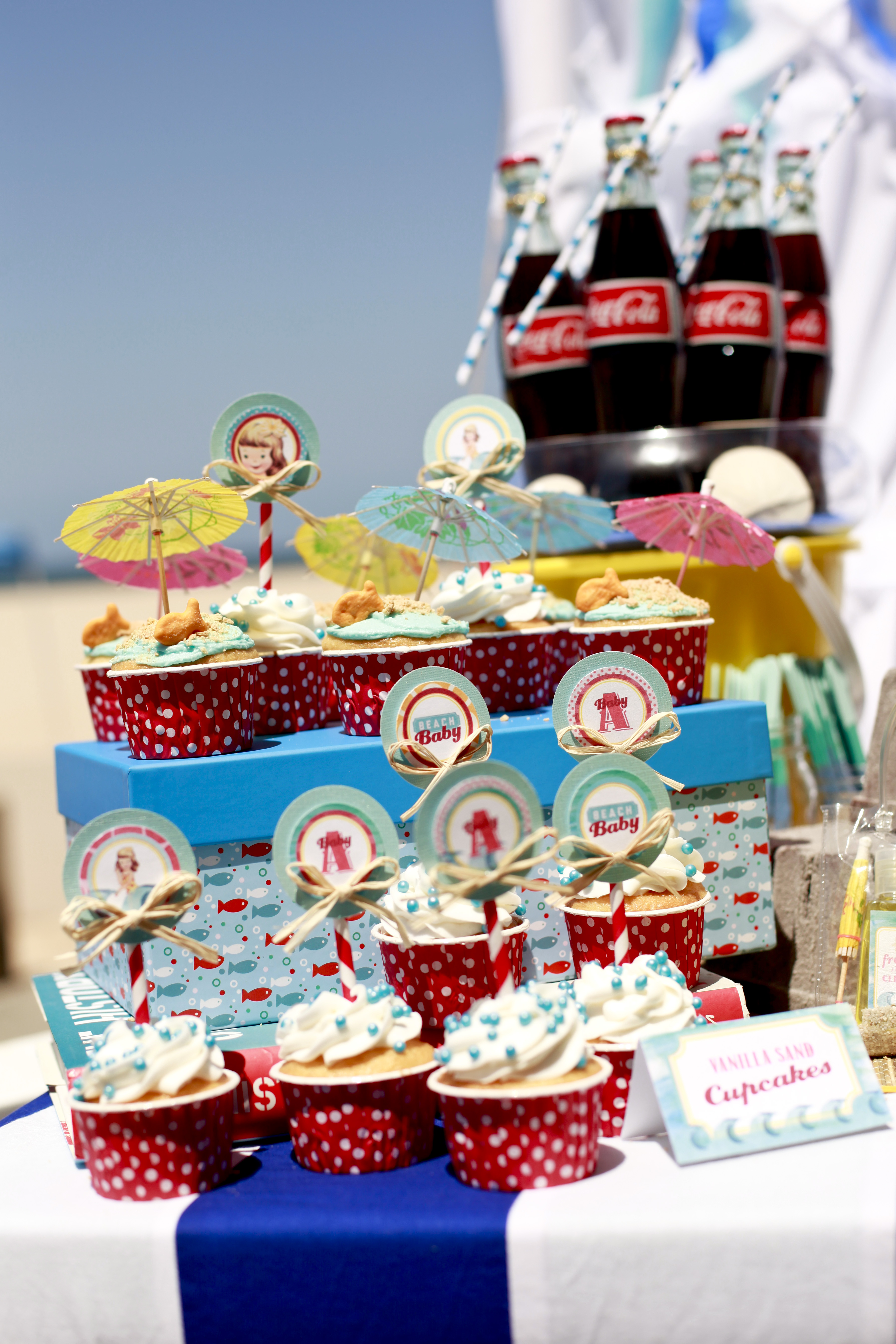 Vintage Beach Baby Shower Sweets Table