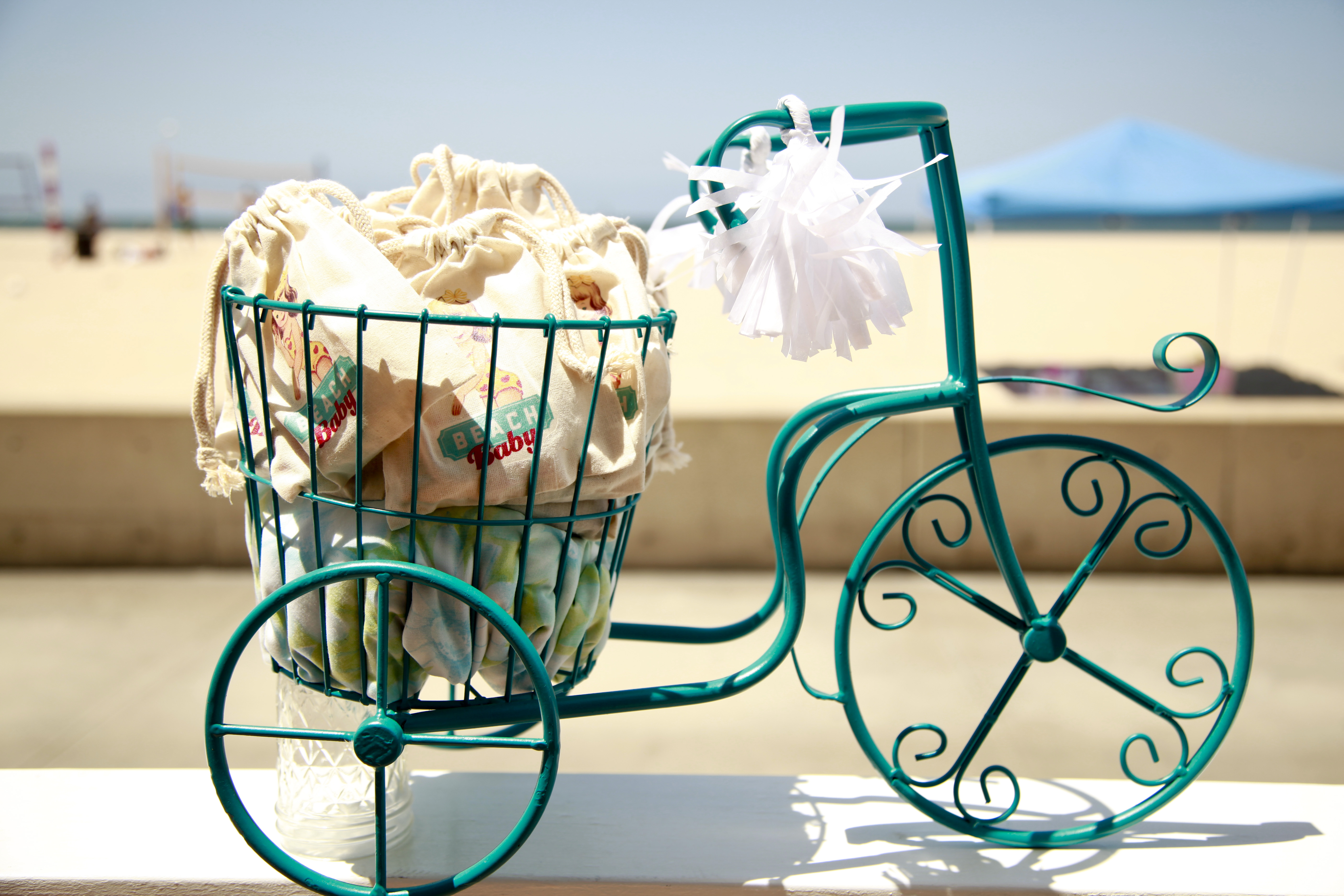 Vintage Beach Baby Shower Bicycle