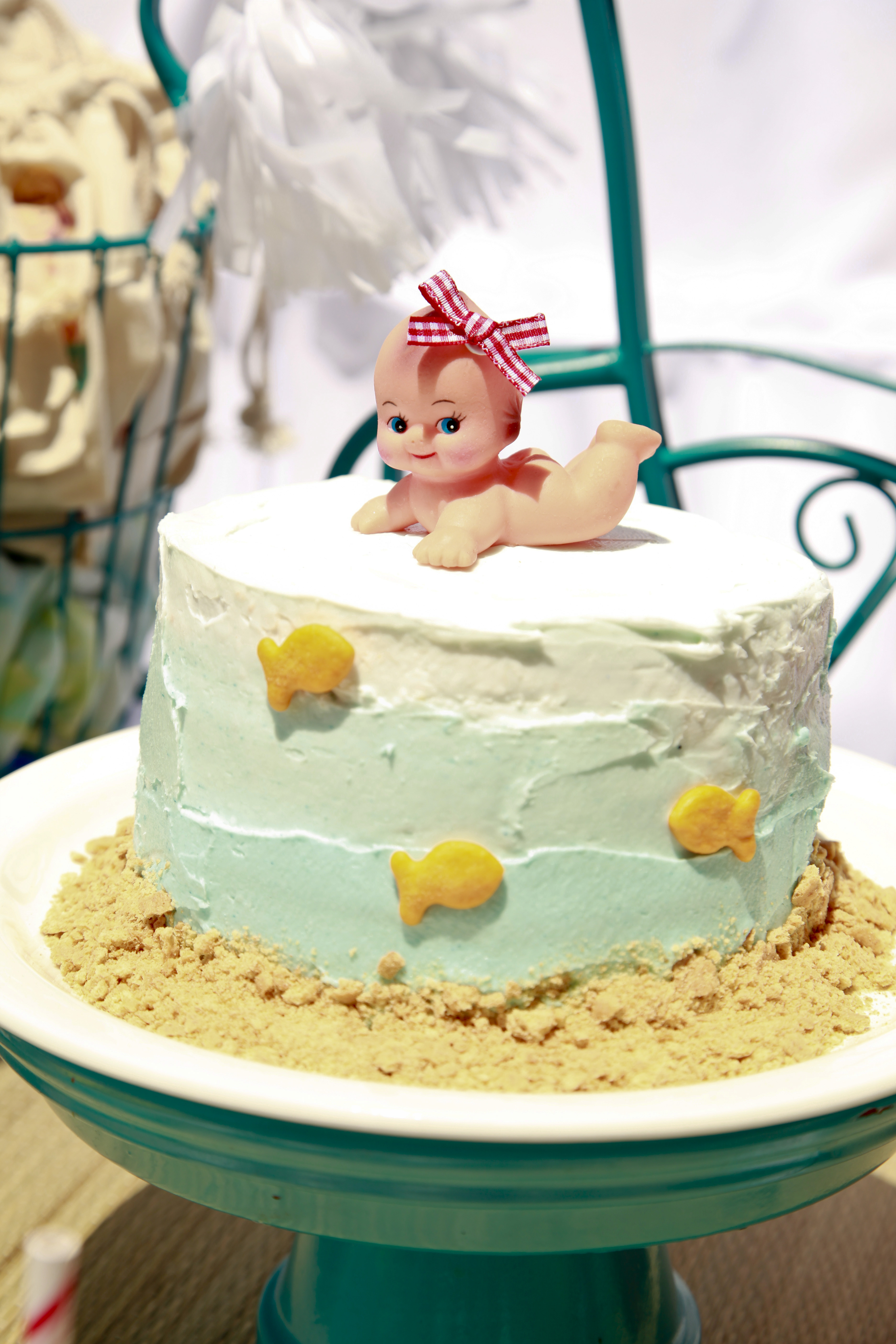 Vintage Beach Baby Shower Cake