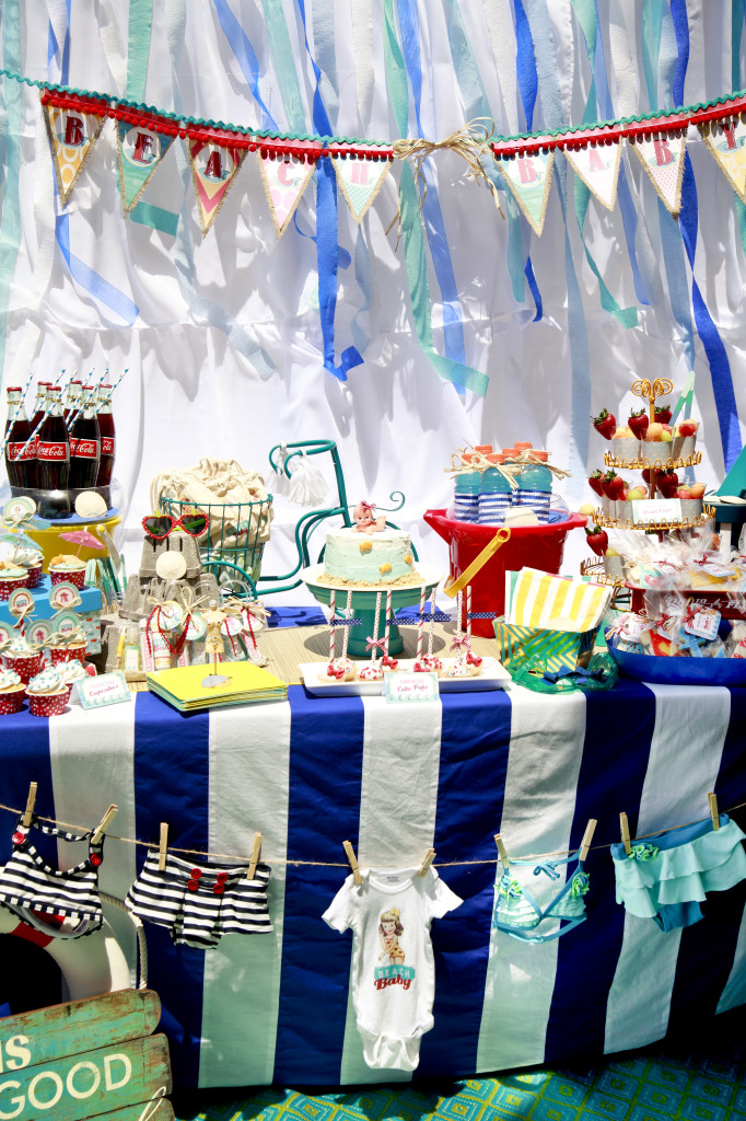 Vintage Beach Baby Shower Sweets Table