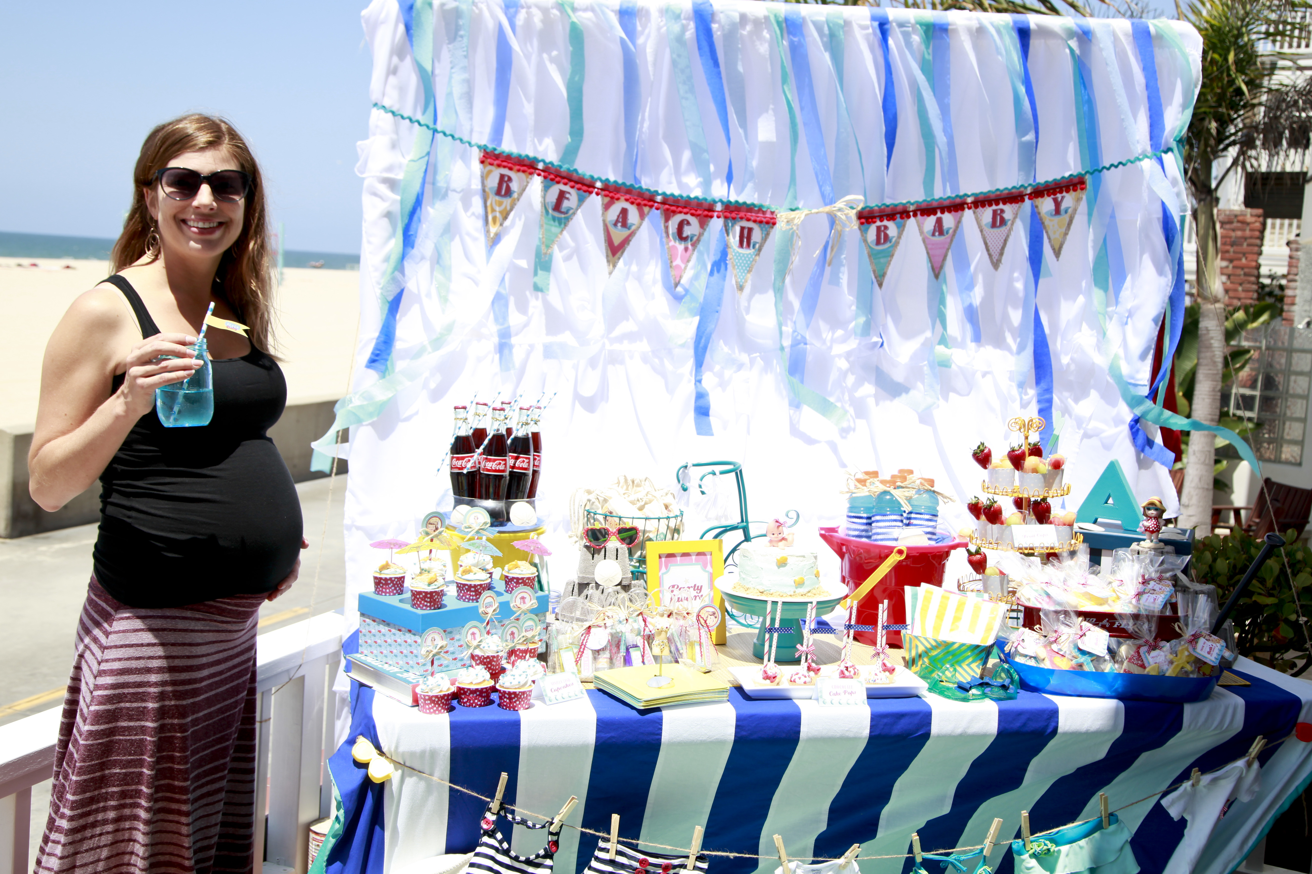 Vintage Beach Baby Shower Sweets Table