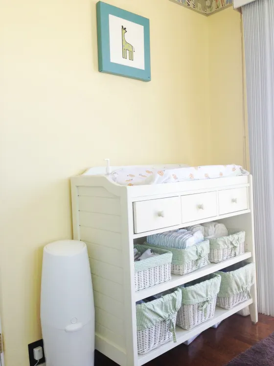 White Changing Table in Yellow Nursery - Project Nursery
