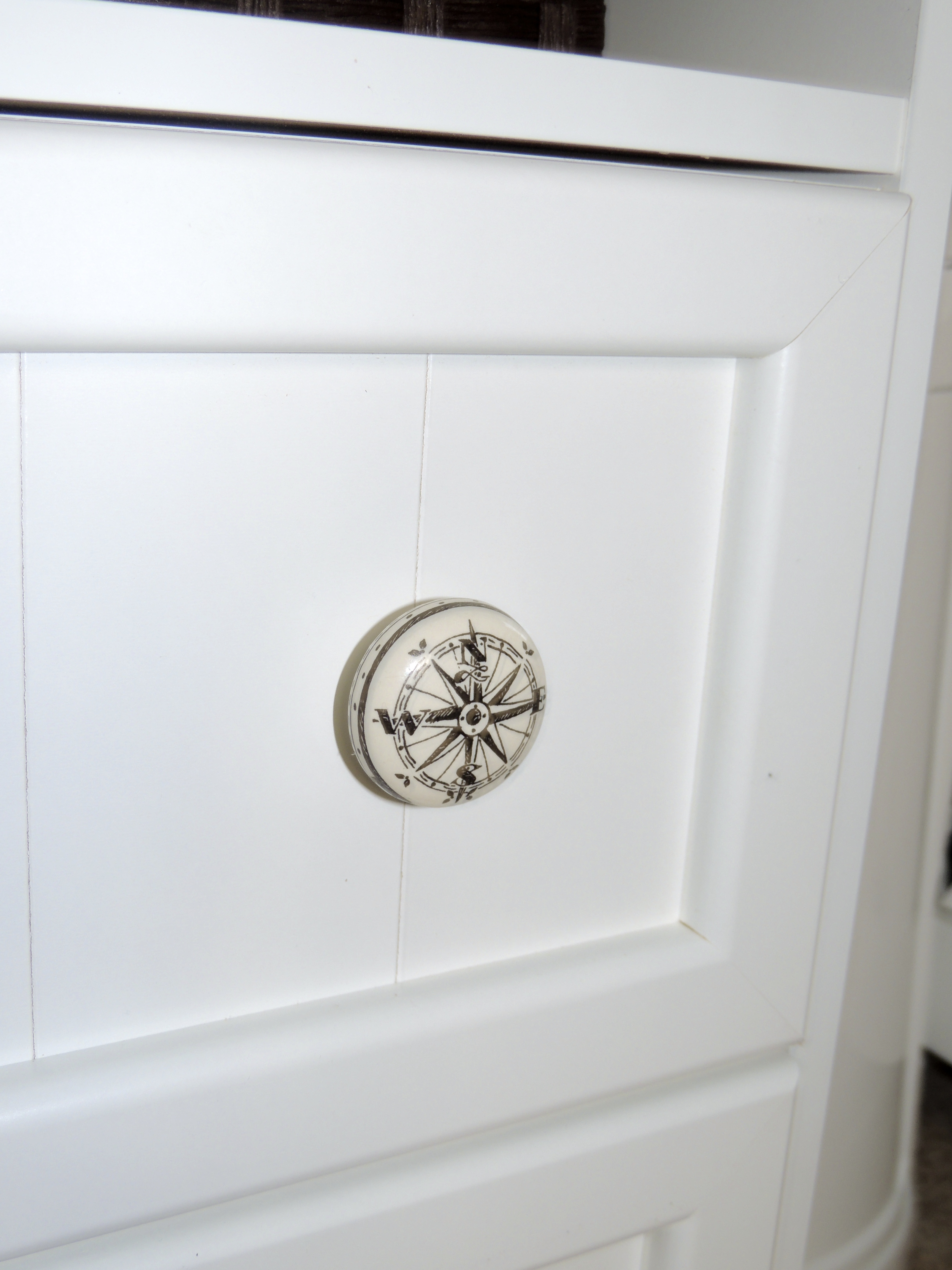 Gray and Navy Nautical Nursery Changer Knobs