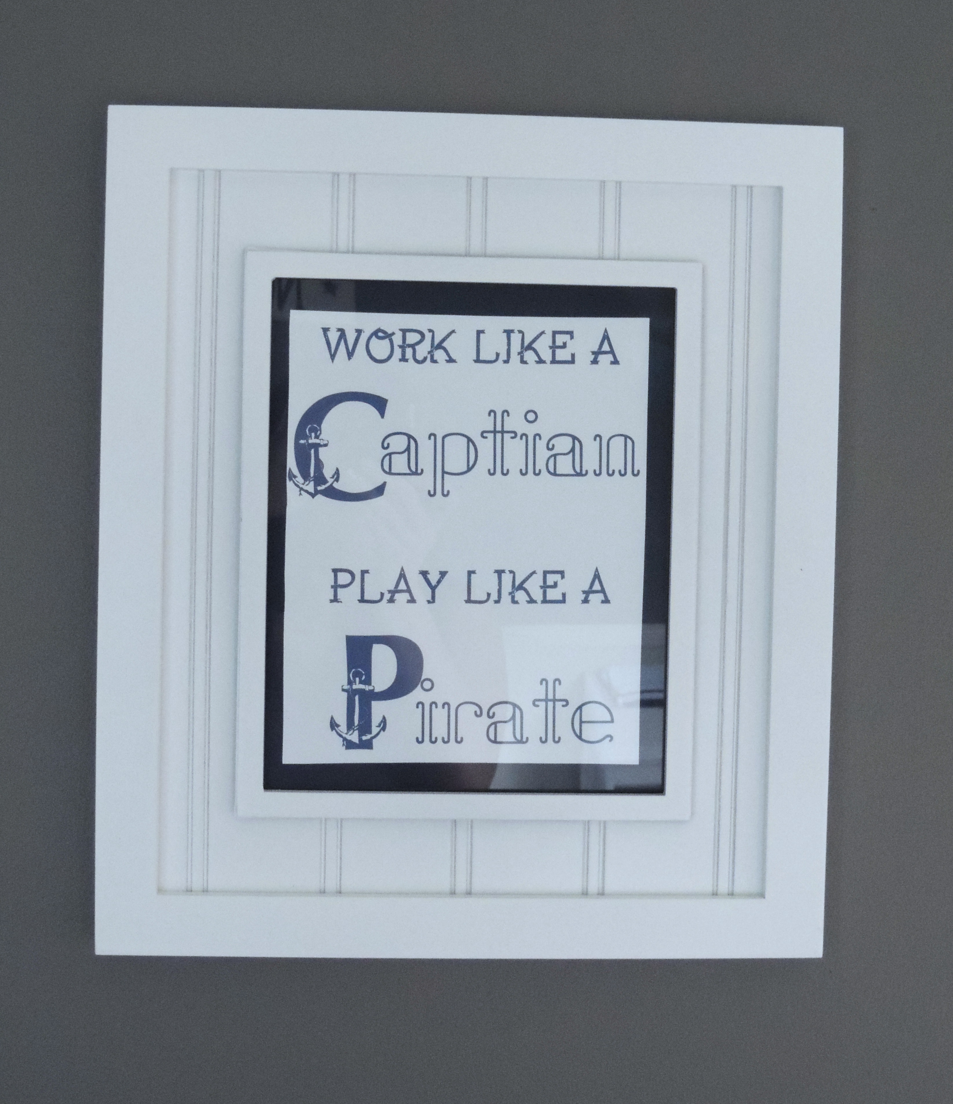 Gray and Navy Nautical Nursery Wall Art