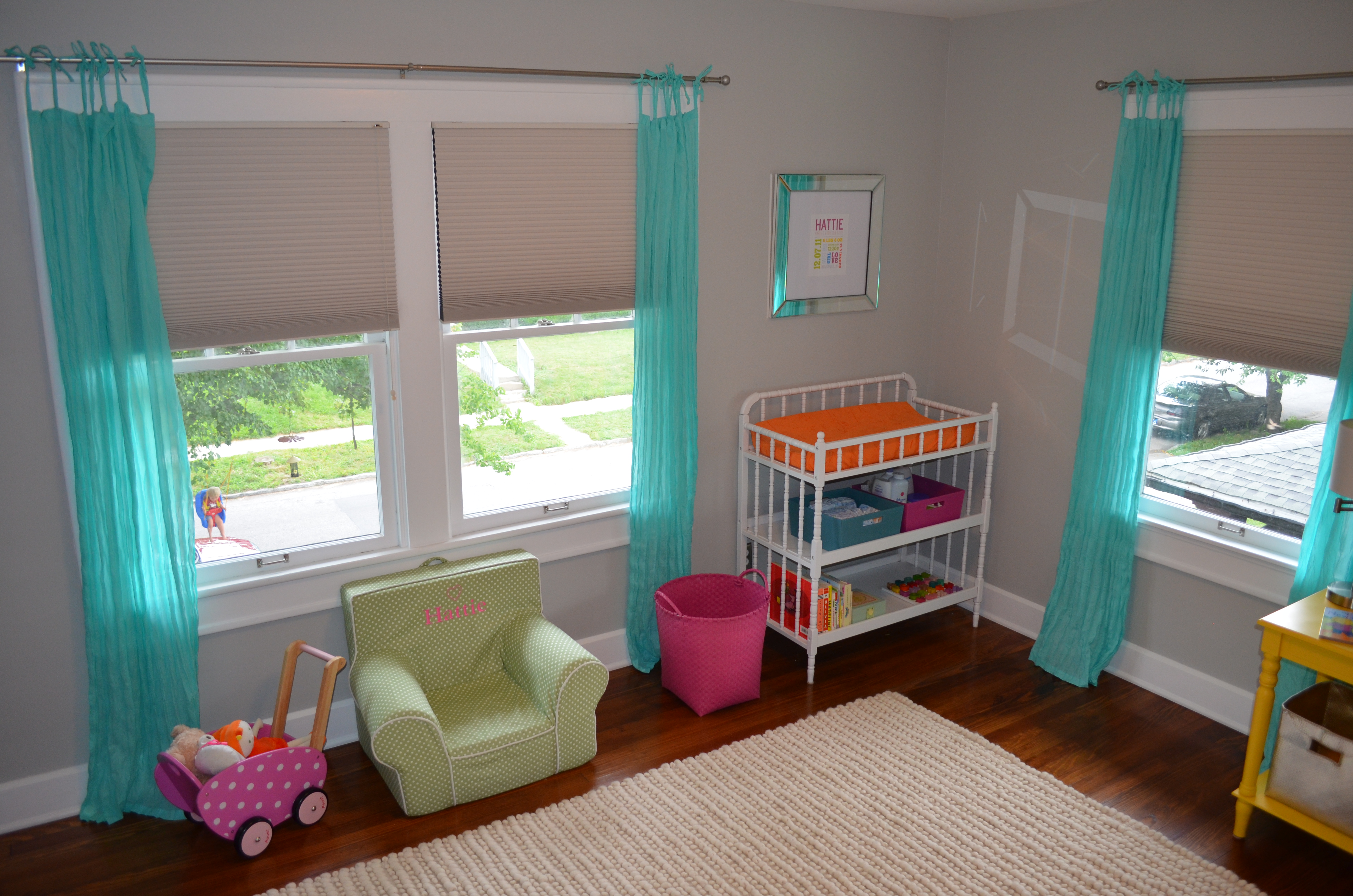 Girl Colorful Nursery Turquoise Curtains