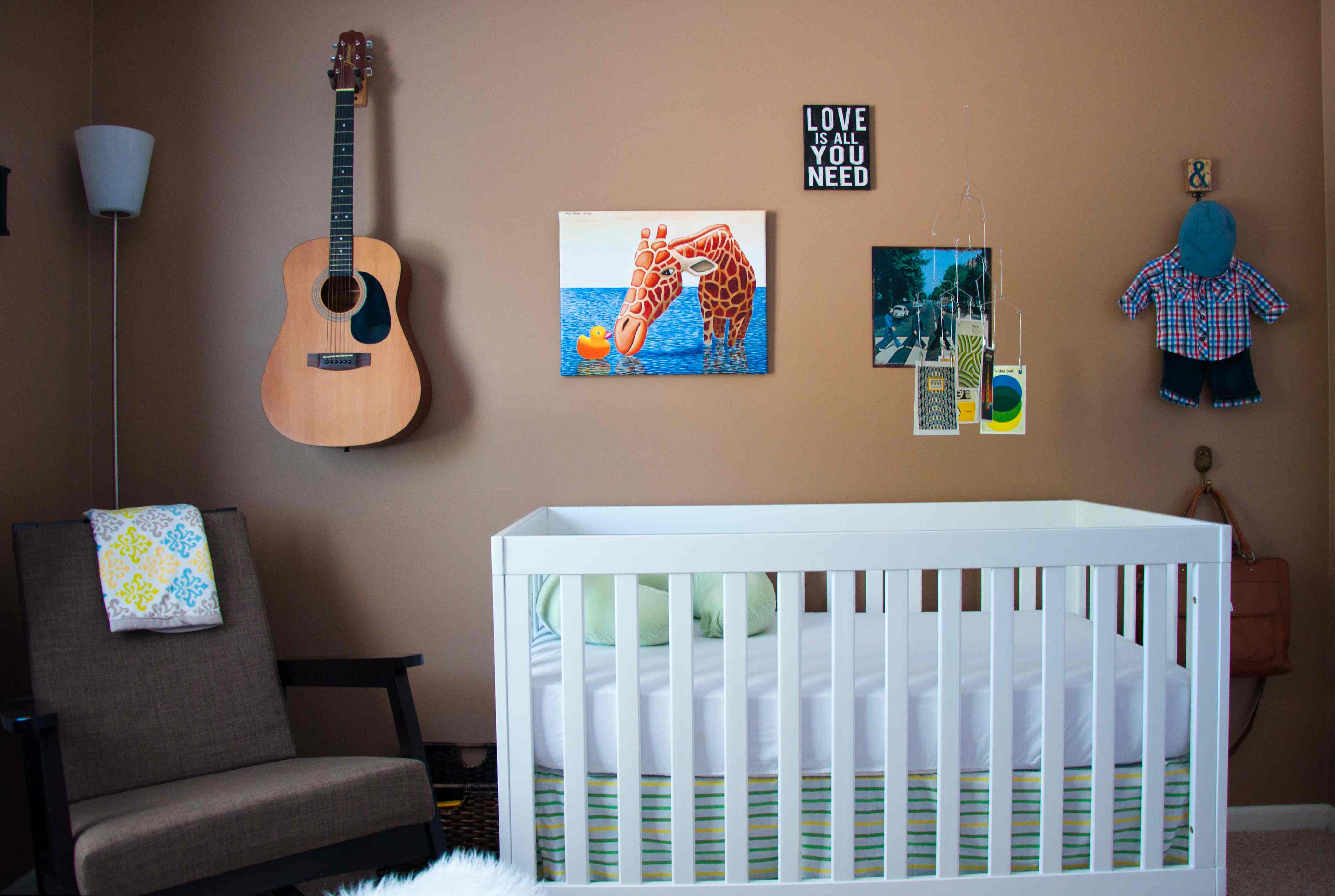 Eclectic Guitar Nursery Gallery Wall