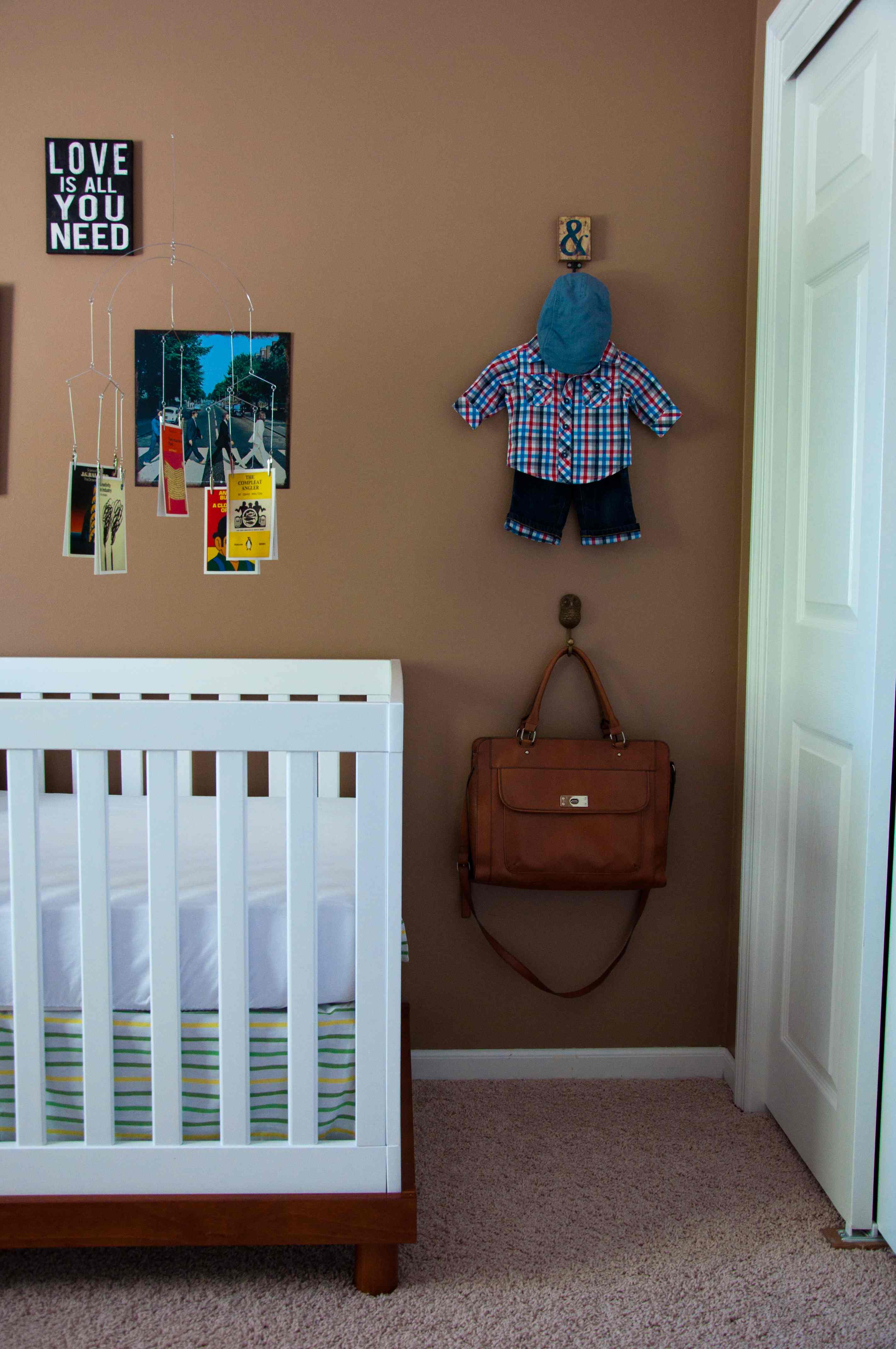 Eclectic Guitar Nursery Crib View