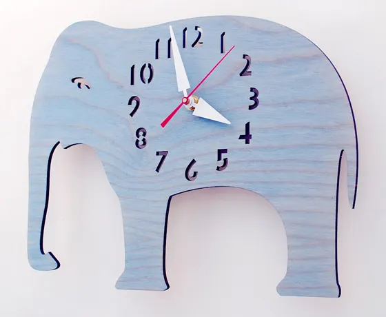 Nursery elephant wall clock