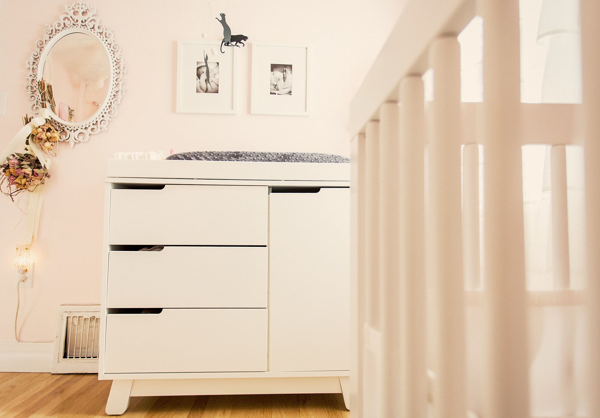 Pretty Vintage Pink Nursery Changer