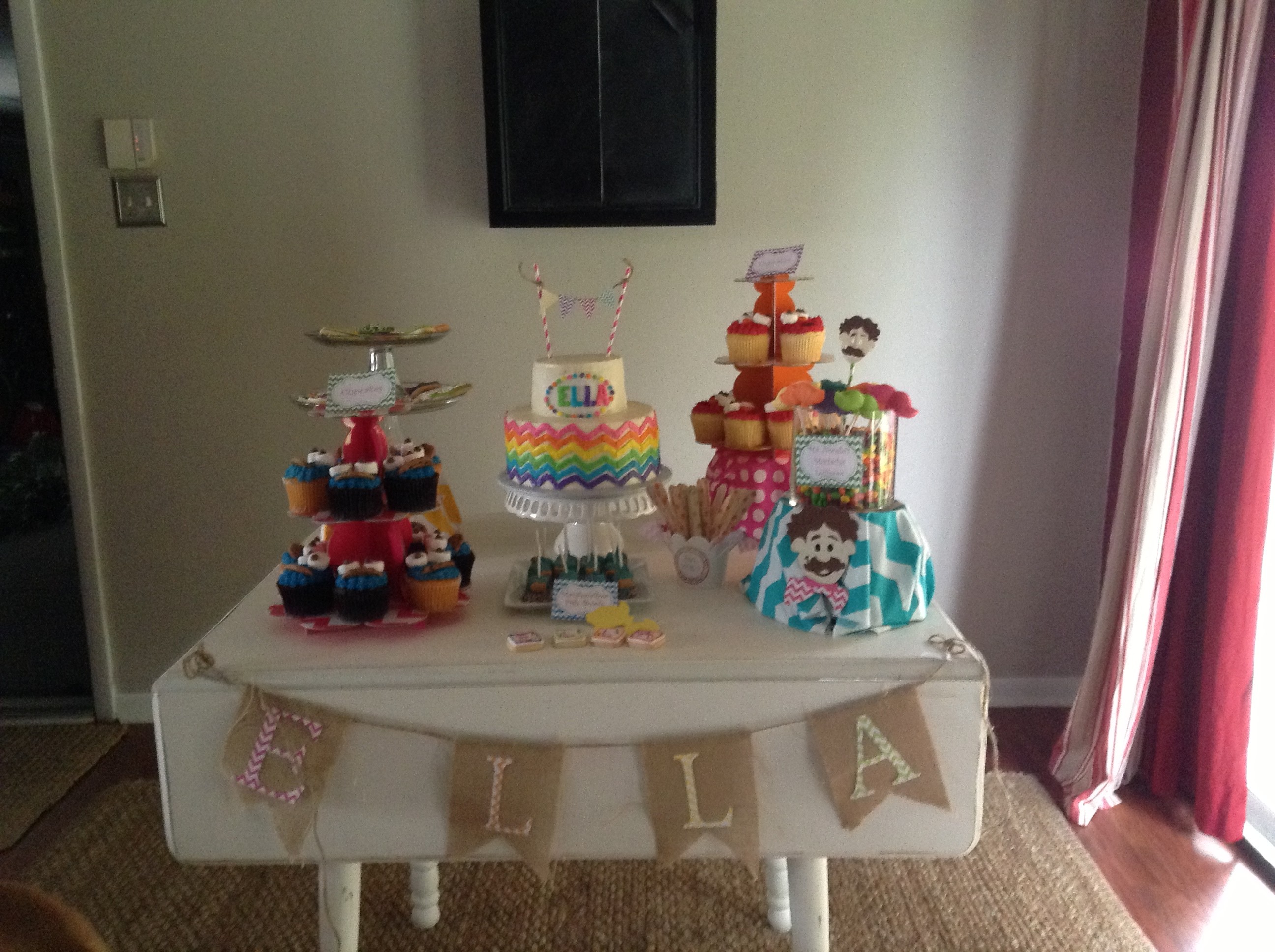 Girl Elmo 2nd Birthday Party Dessert Table