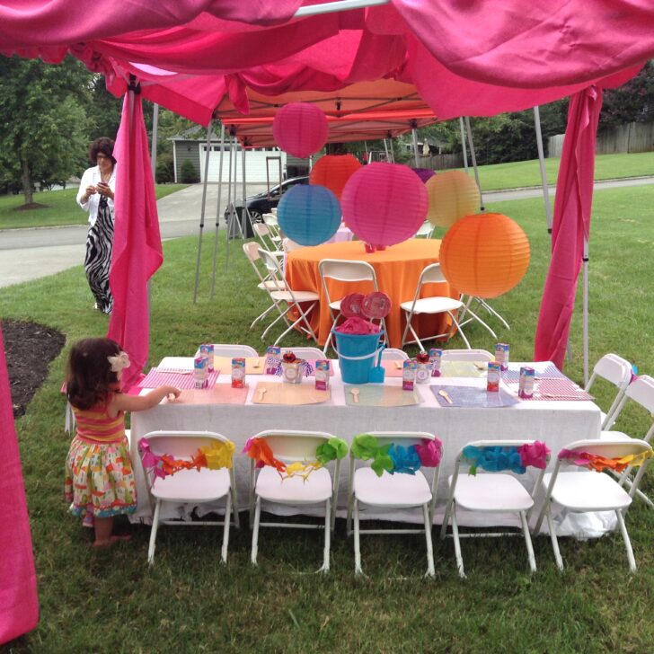 Girl Elmo 2nd Birthday Party Kids Table