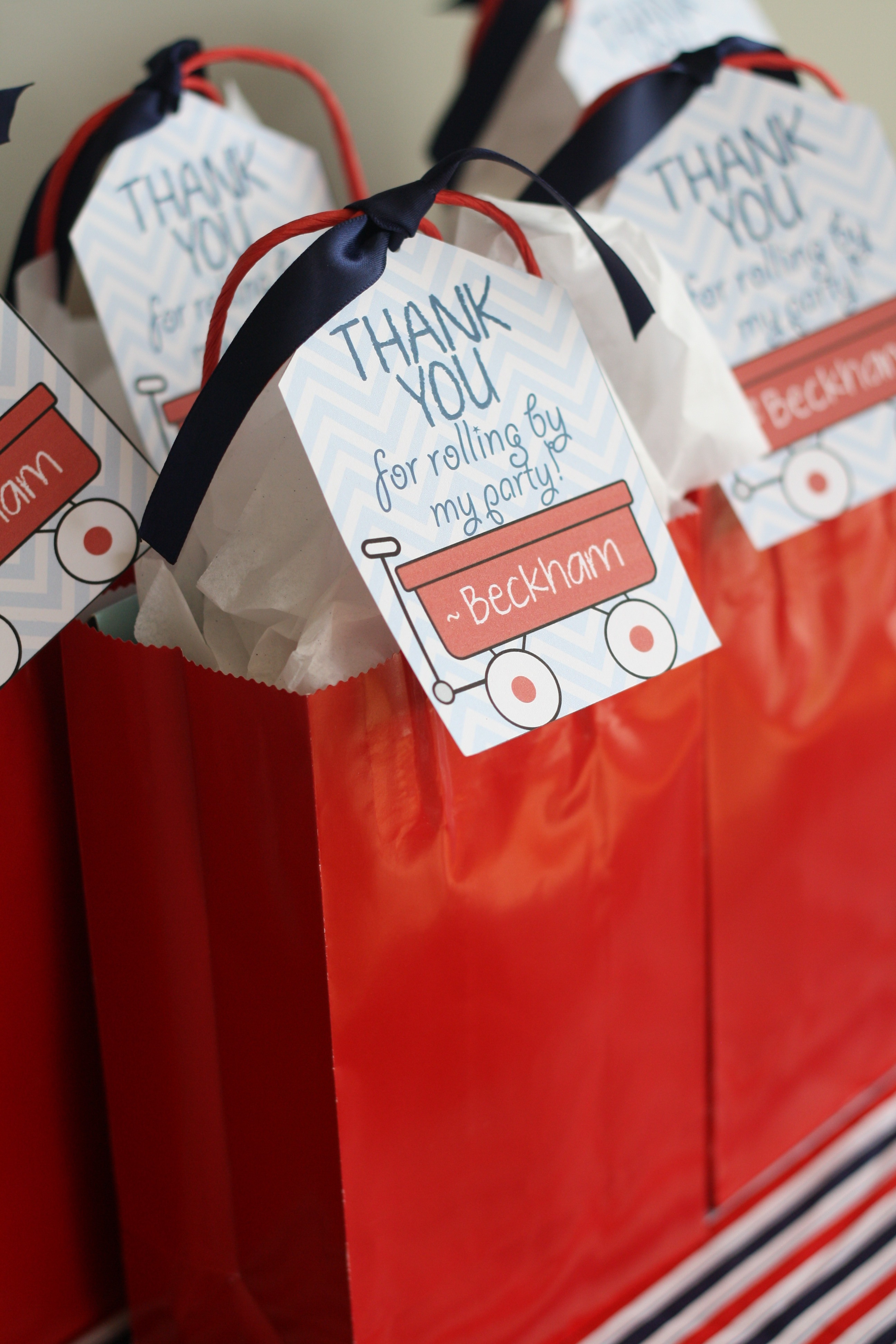 Red Wagon 1st Birthday Party Goody Bags