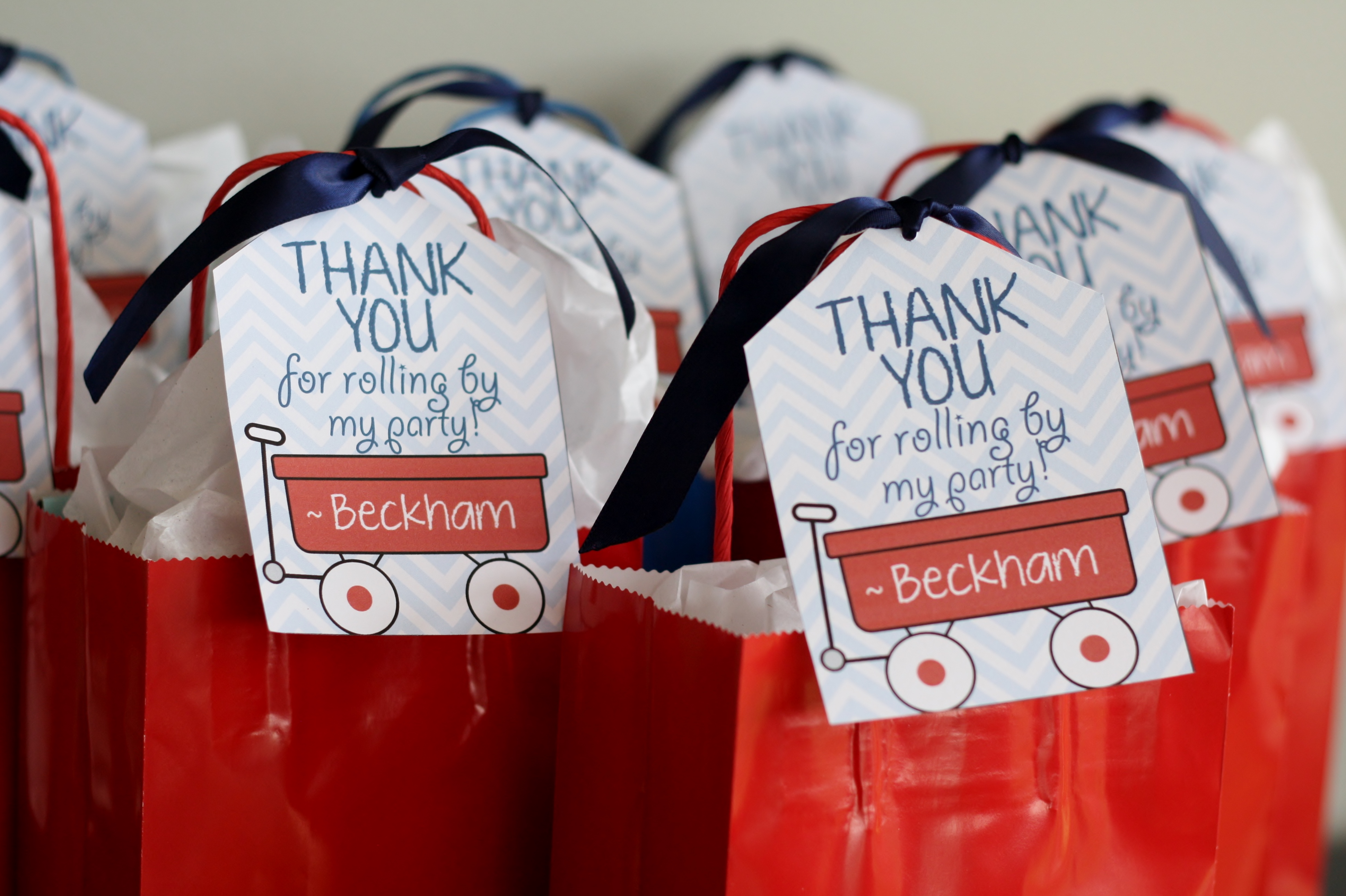 Red Wagon 1st Birthday Party Goody Bags