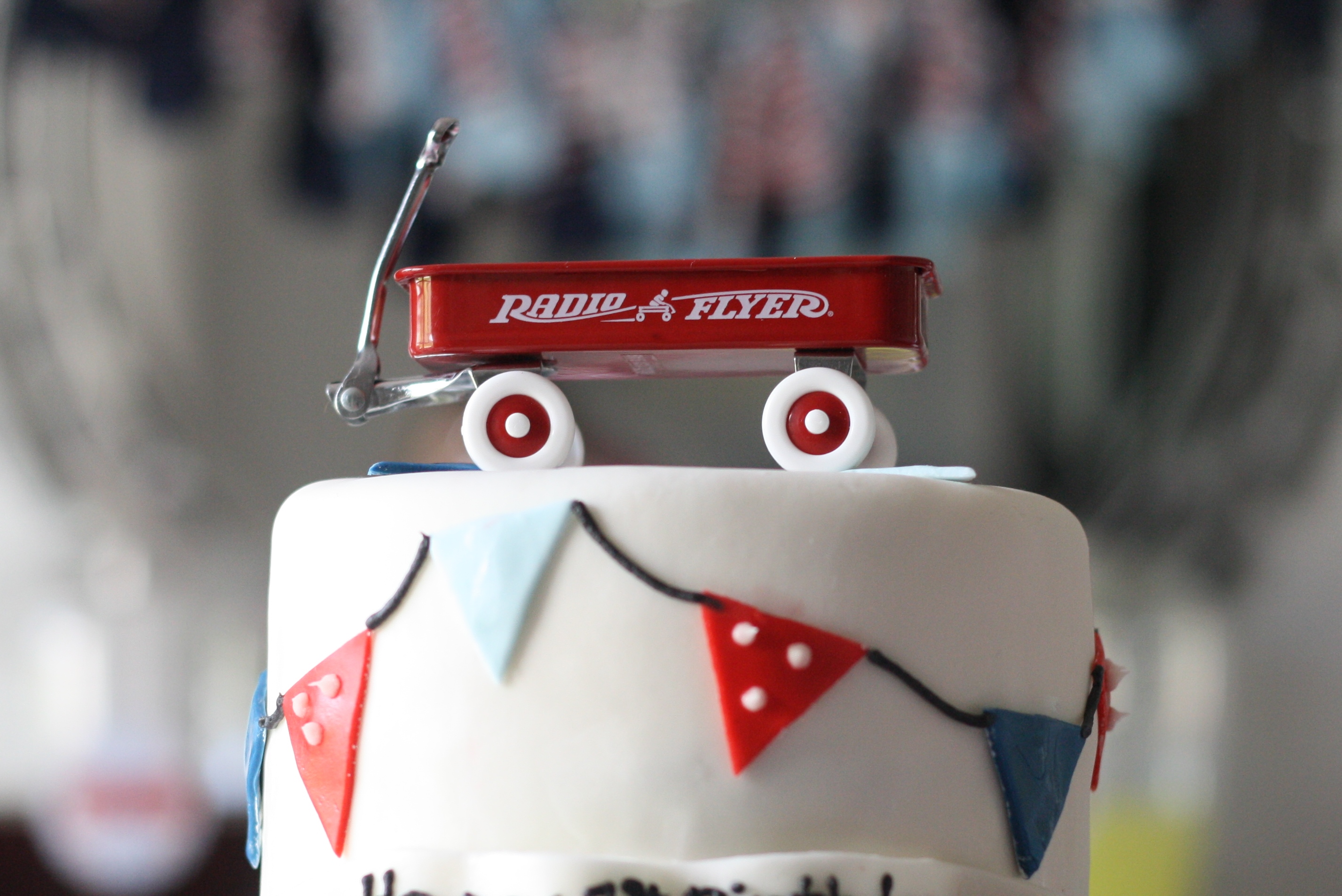 Red Wagon 1st Birthday Party Cake