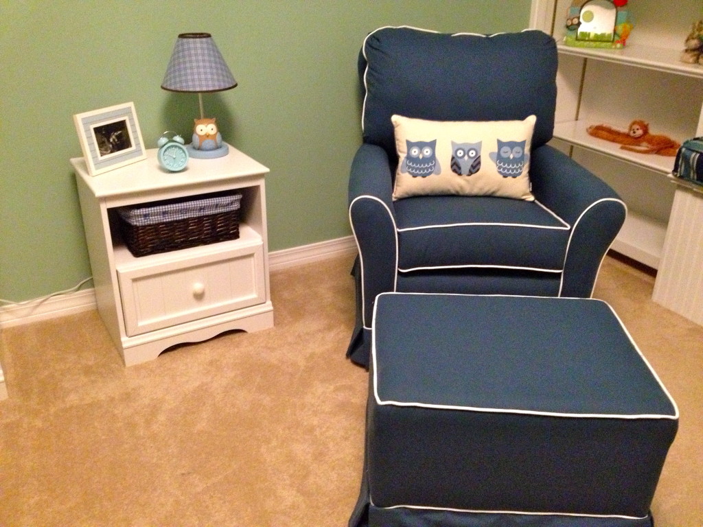 navy blue nursery chair