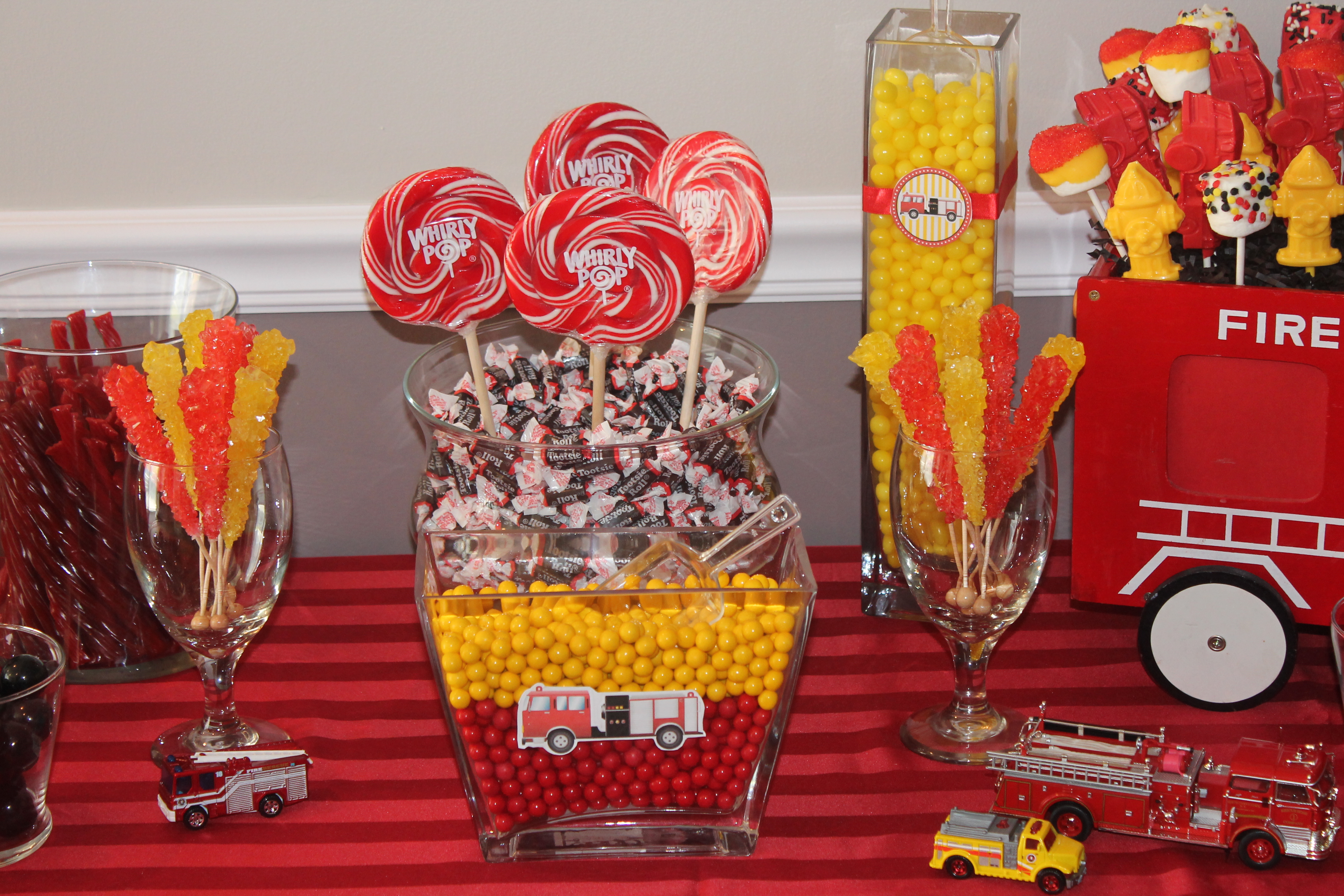 Firefighter 2nd Birthday Party Lollipops